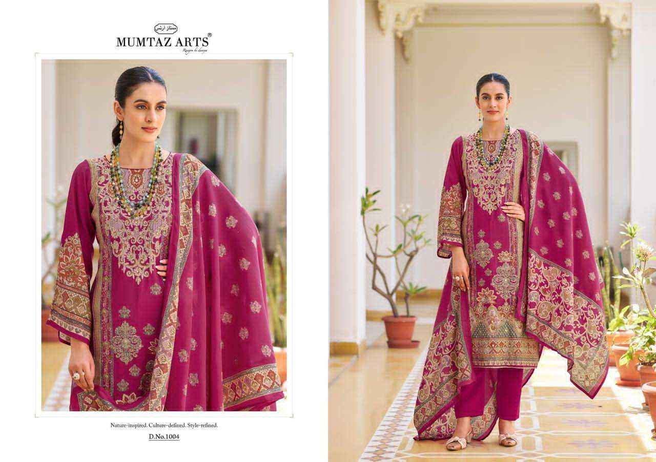 Mumtaz Arts Gulmohar Fancy Muslin Dress Material Surat Textile Market ( 4 Pcs Catalogue )