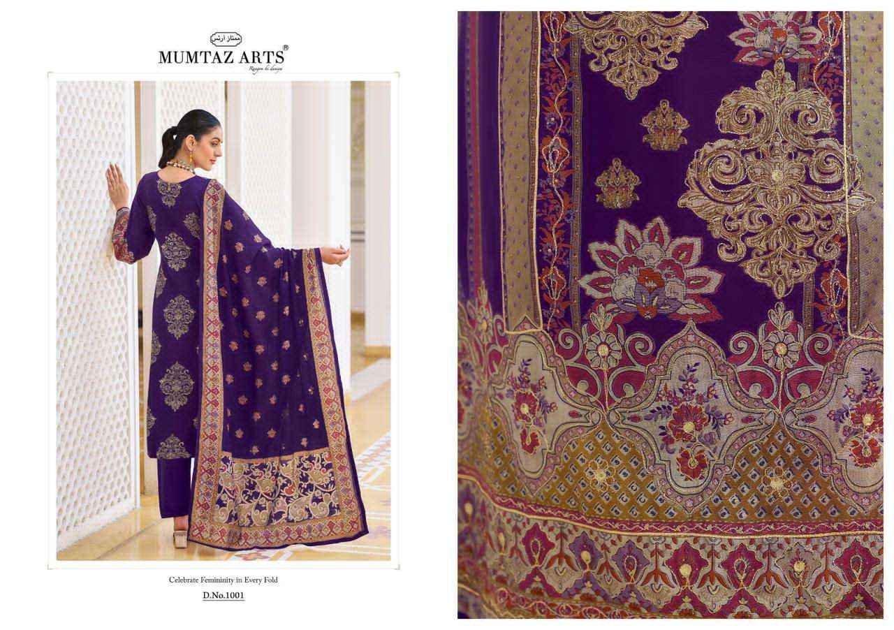Mumtaz Arts Gulmohar Fancy Muslin Dress Material Surat Textile Market ( 4 Pcs Catalogue )