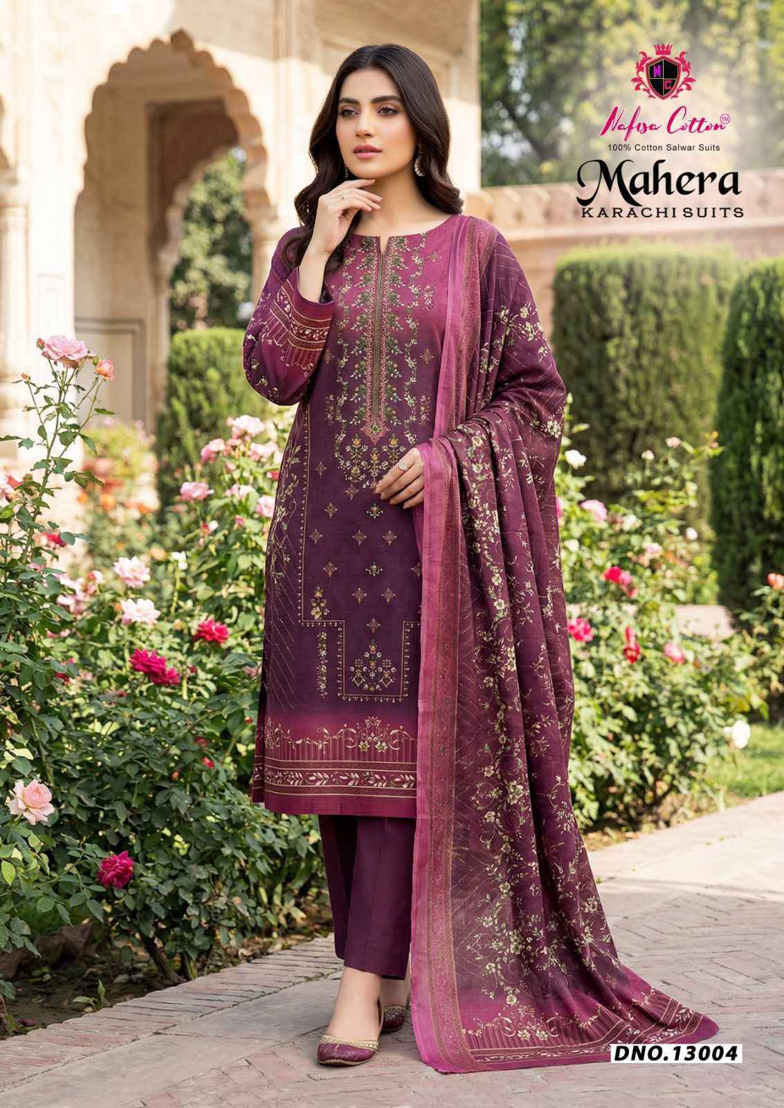 Nafisa Cotton Mahera Karachi Suits Vol 13 Cotton Dress Material Wholesale Price ( 6 pcs Catalogue )