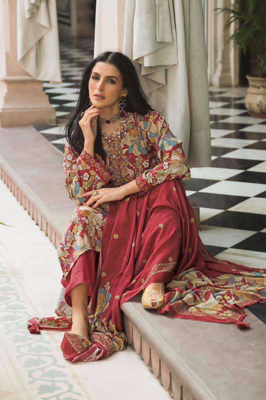 Prm Trendz Elnaz Pure Jam Silk Ladies Dress Salwar Kameez Wholesale Rate ( 6 Pcs Catalog )