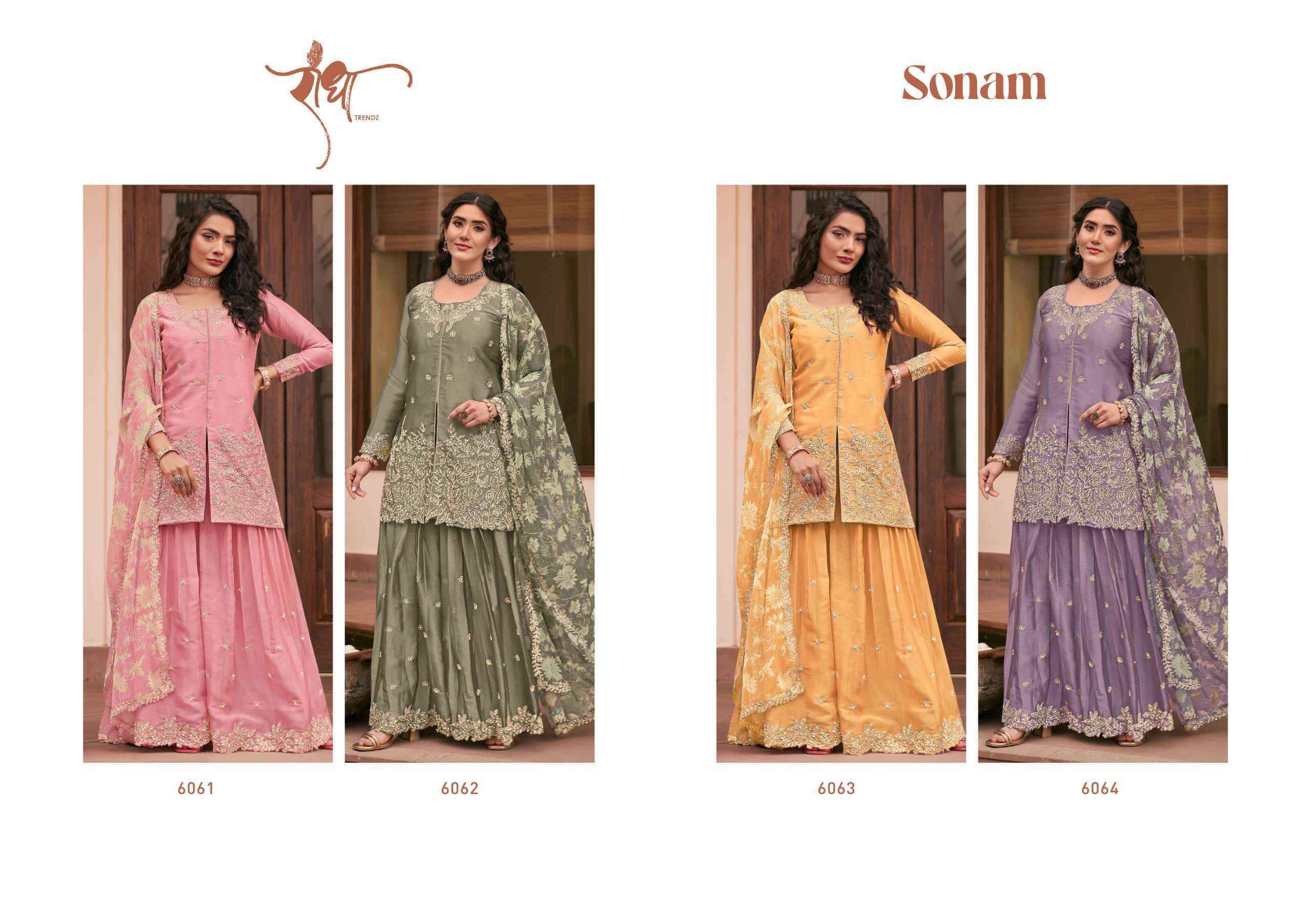 Radha Trendz Sonam Readymade Silk Dress Wholesale Rate ( 4 Pcs Catalog )