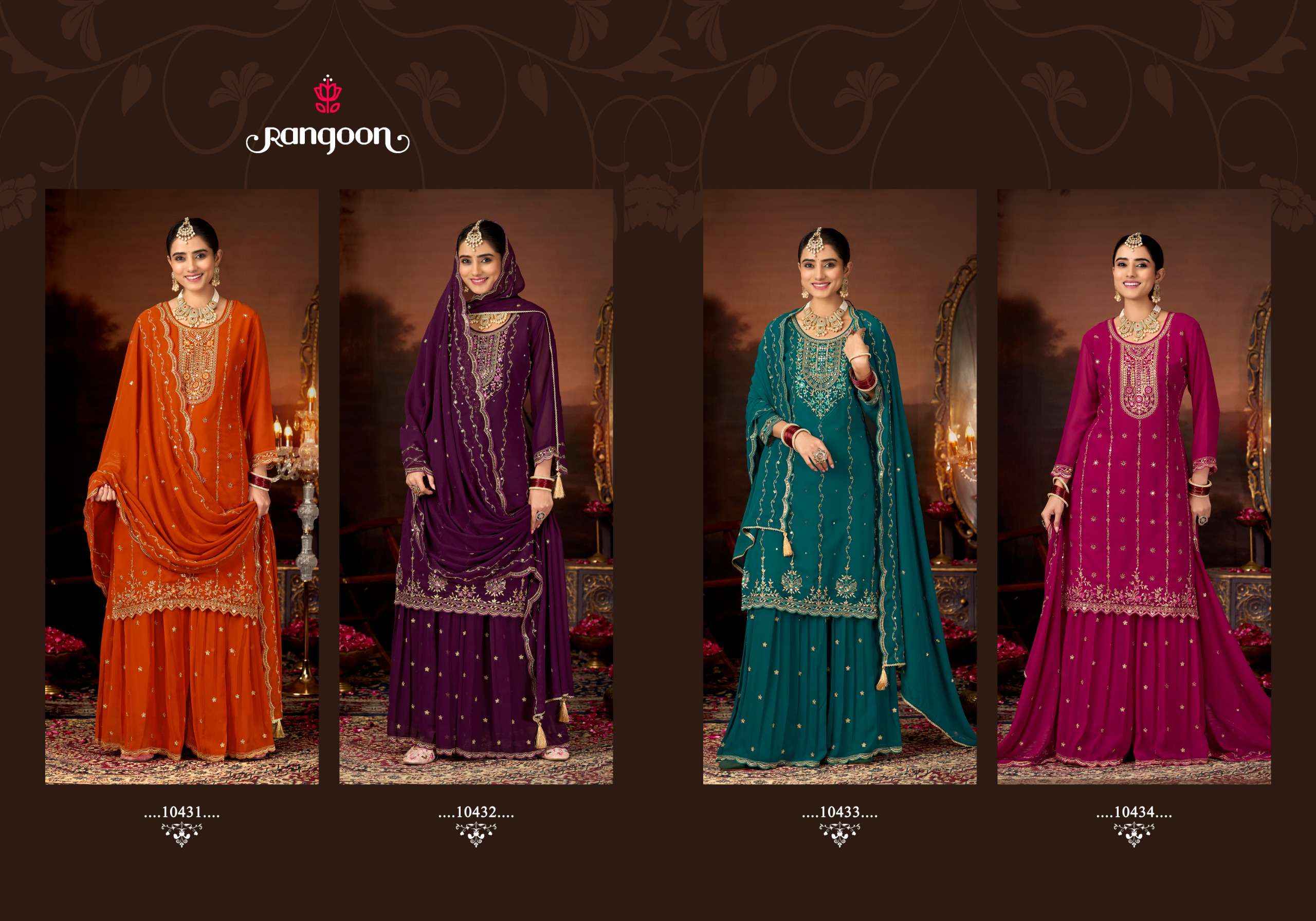 Rangoon Mastani Designer Sharara Dress Wholesale Rate ( 4 Pcs Catalog )
