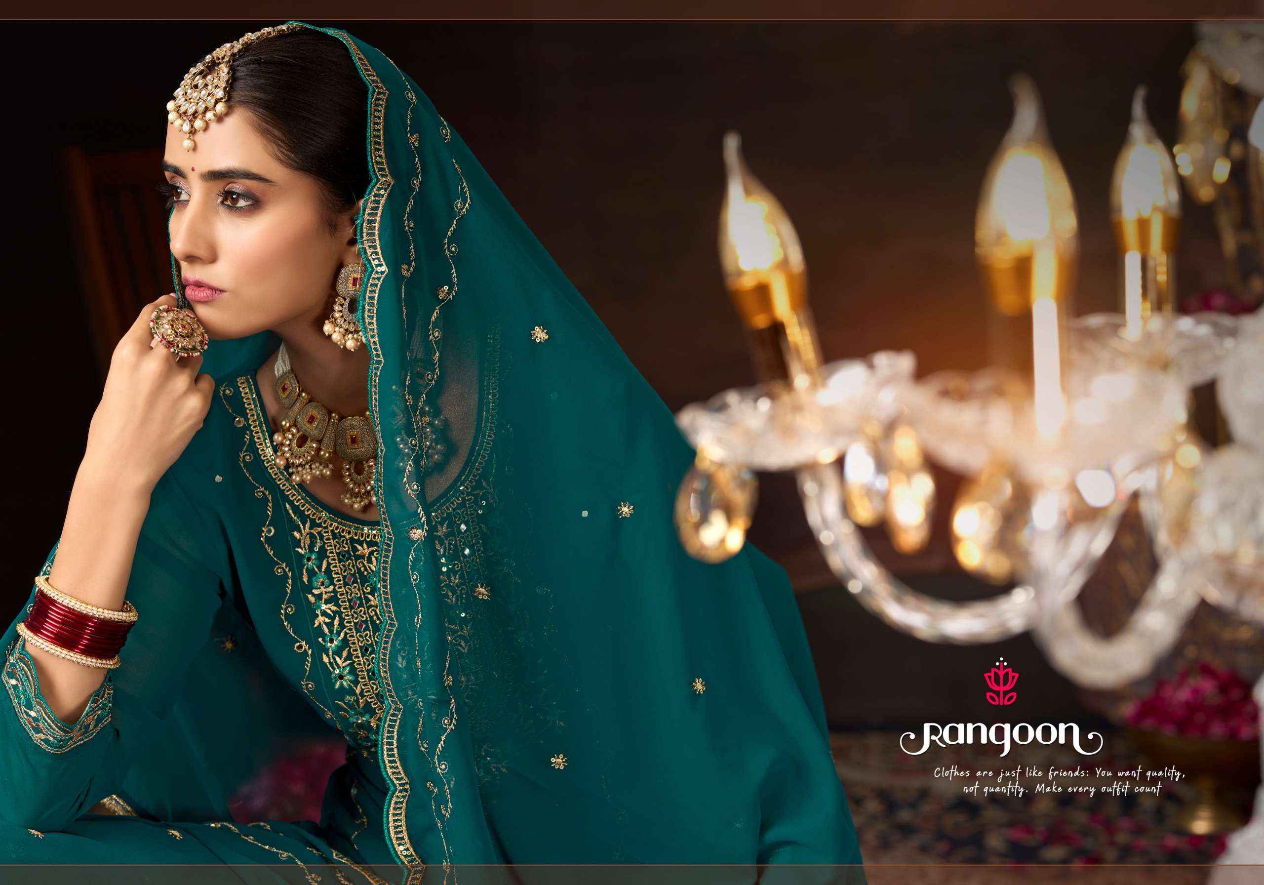 Rangoon Mastani Designer Sharara Dress Wholesale Rate ( 4 Pcs Catalog )