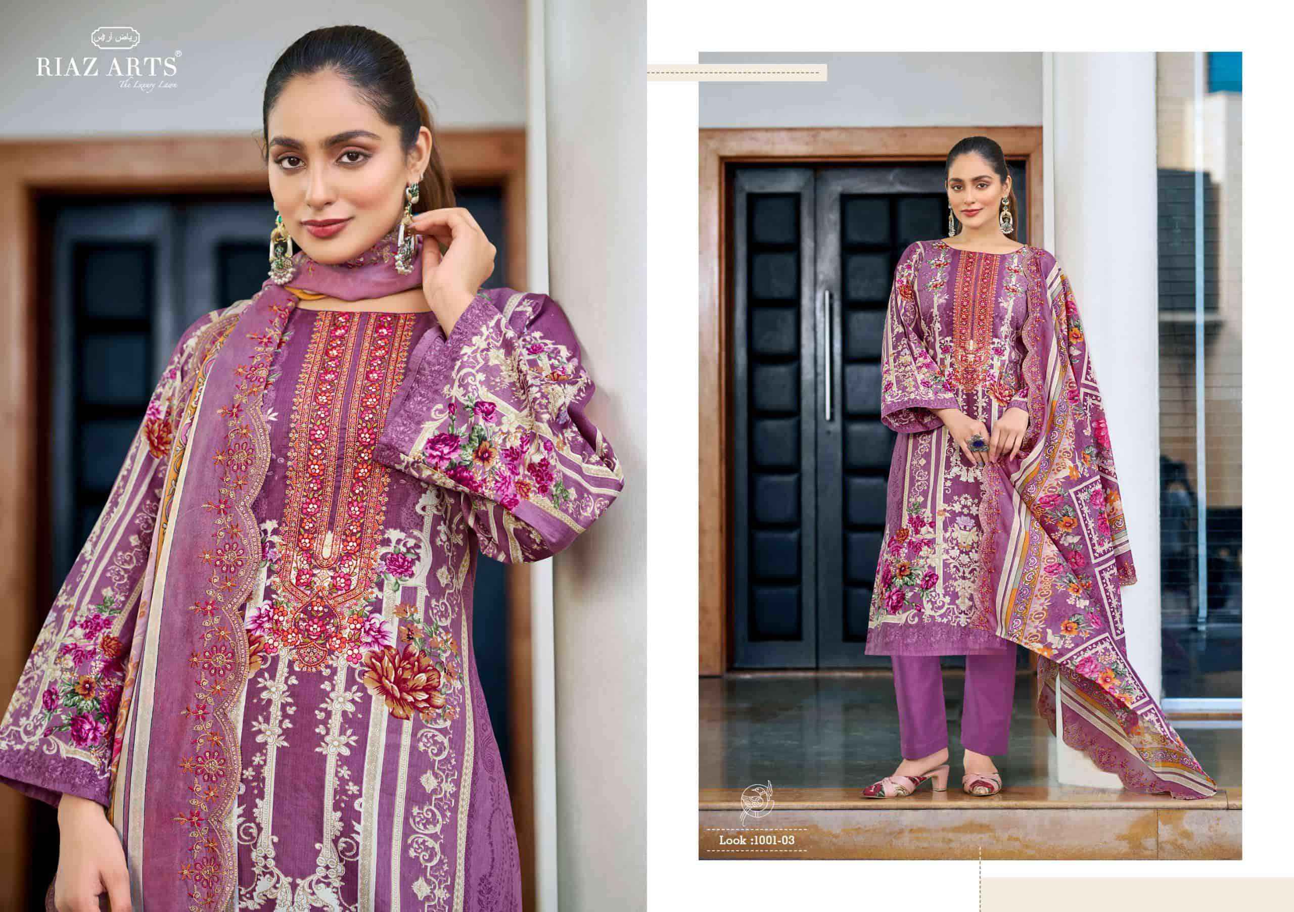 Riaz Arts Farah Exclusive Design Cotton Ladies Salwar Kameez Wholesale Rate ( 6 Pcs Catalog )