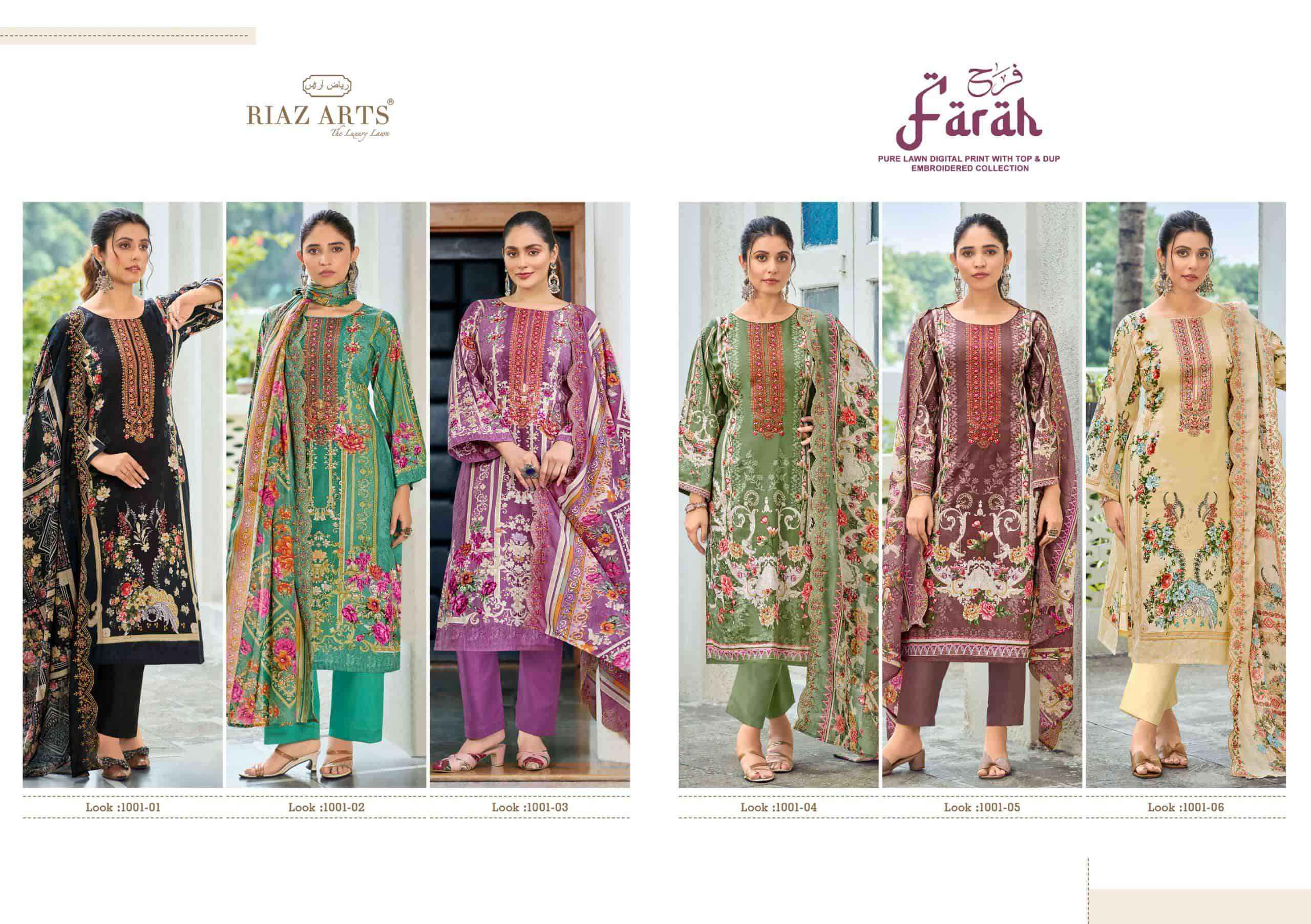 Riaz Arts Farah Exclusive Design Cotton Ladies Salwar Kameez Wholesale Rate ( 6 Pcs Catalog )