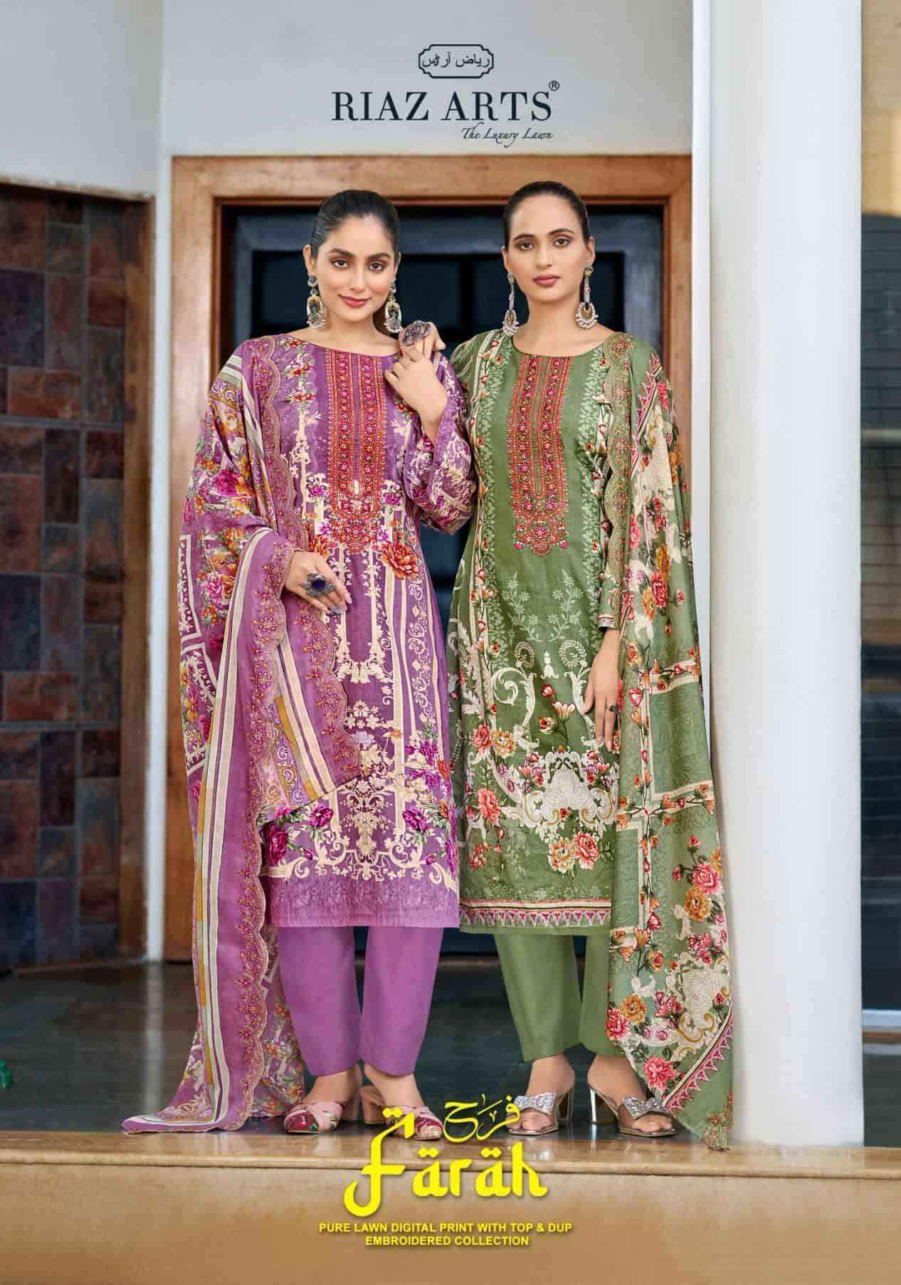 Riaz Arts Farah Exclusive Design Cotton Ladies Salwar Kameez Wholesale Rate ( 6 Pcs Catalog )