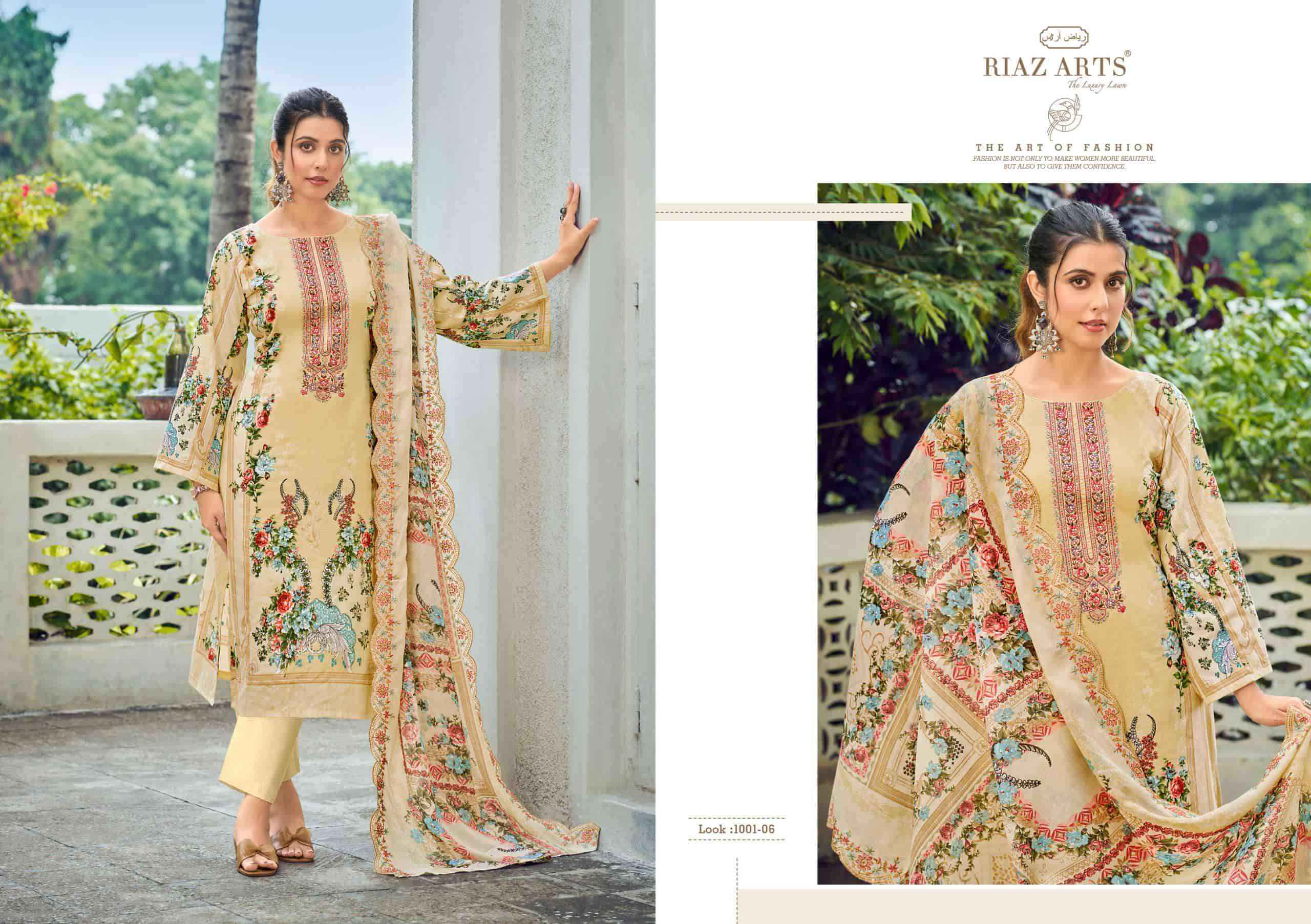 Riaz Arts Farah Exclusive Design Cotton Ladies Salwar Kameez Wholesale Rate ( 6 Pcs Catalog )