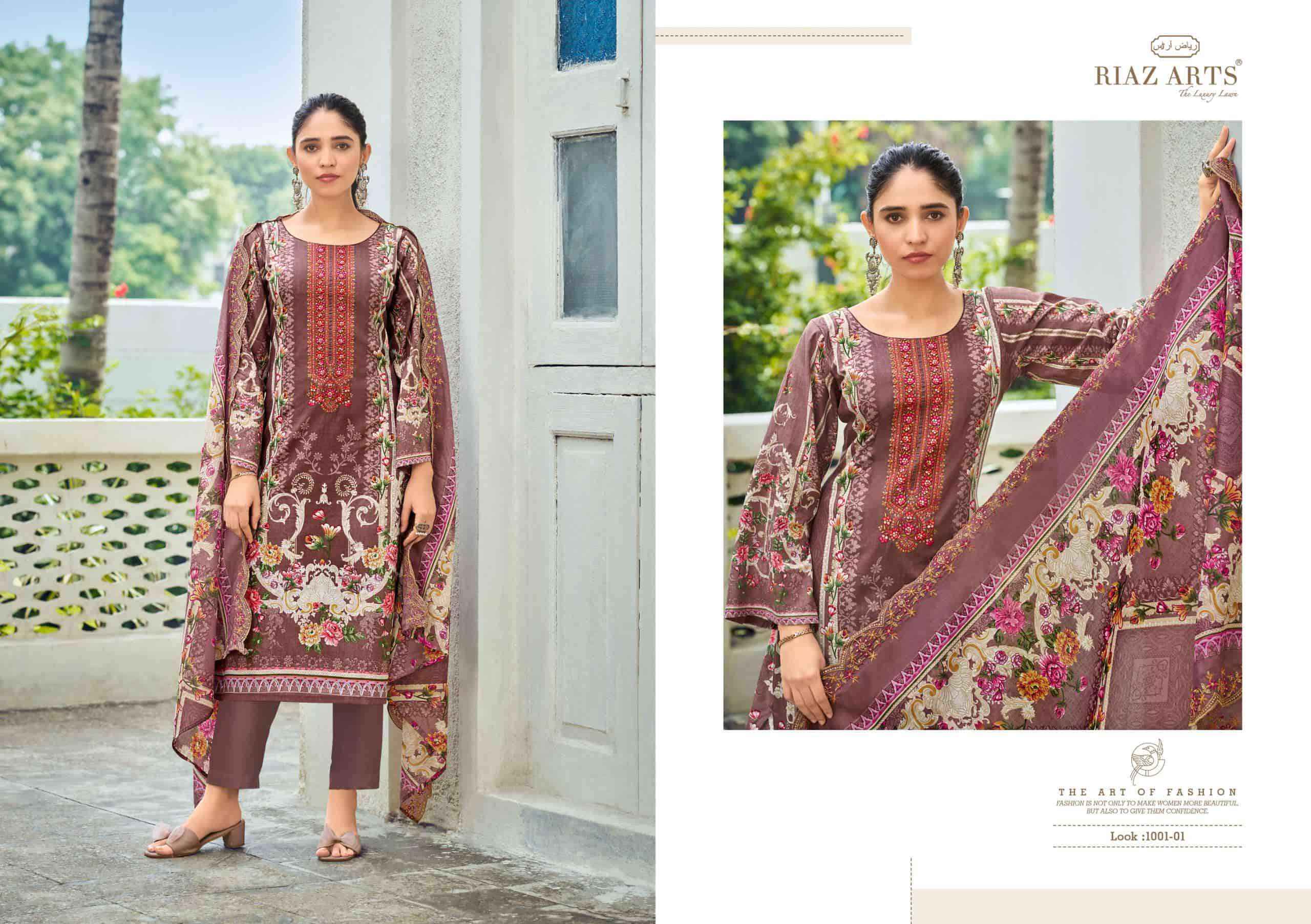 Riaz Arts Farah Exclusive Design Cotton Ladies Salwar Kameez Wholesale Rate ( 6 Pcs Catalog )