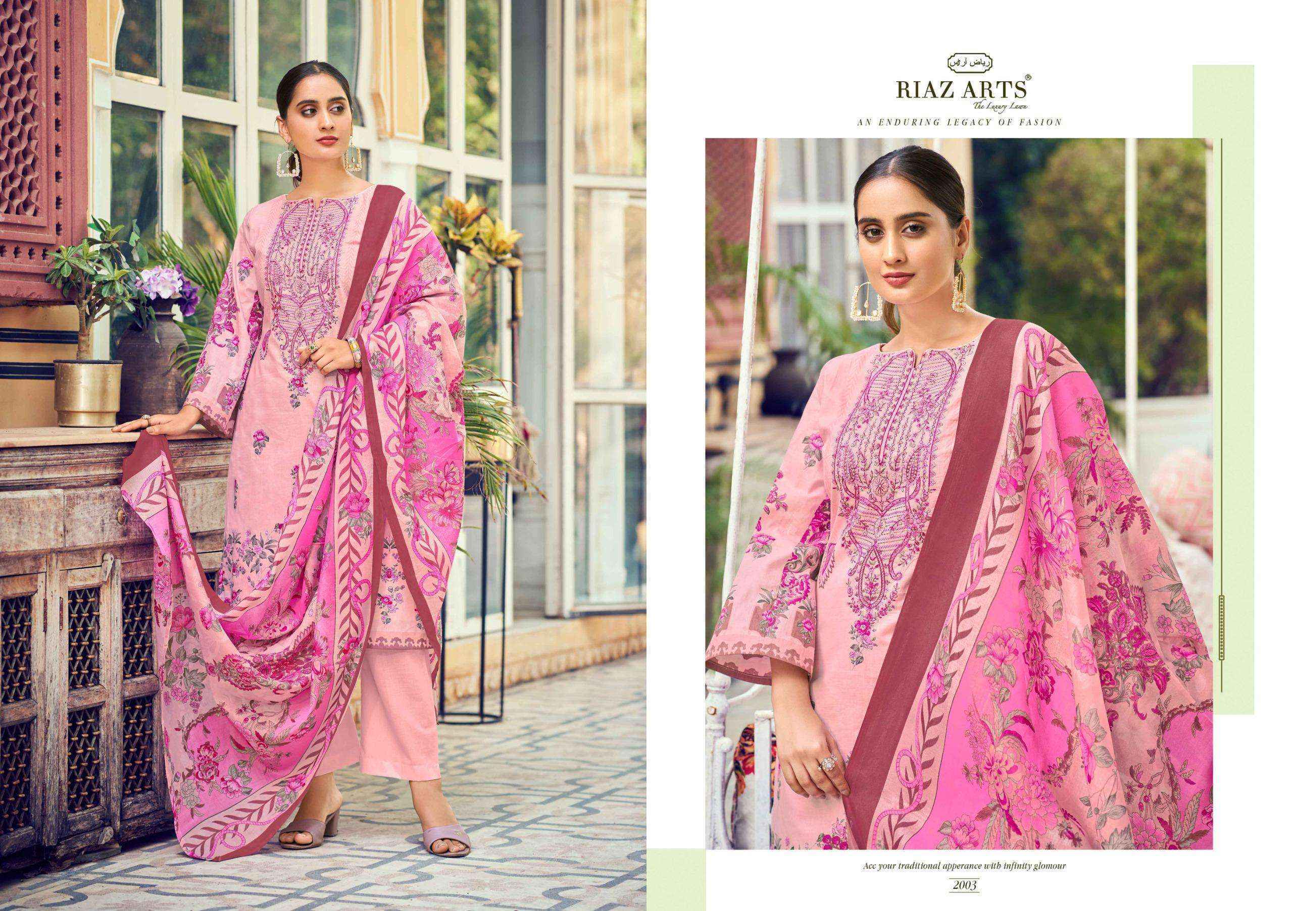 Riaz Arts Naksh Lawn Cotton Salwar Kameez Wholesale Rate ( 6 Pcs Catalog )
