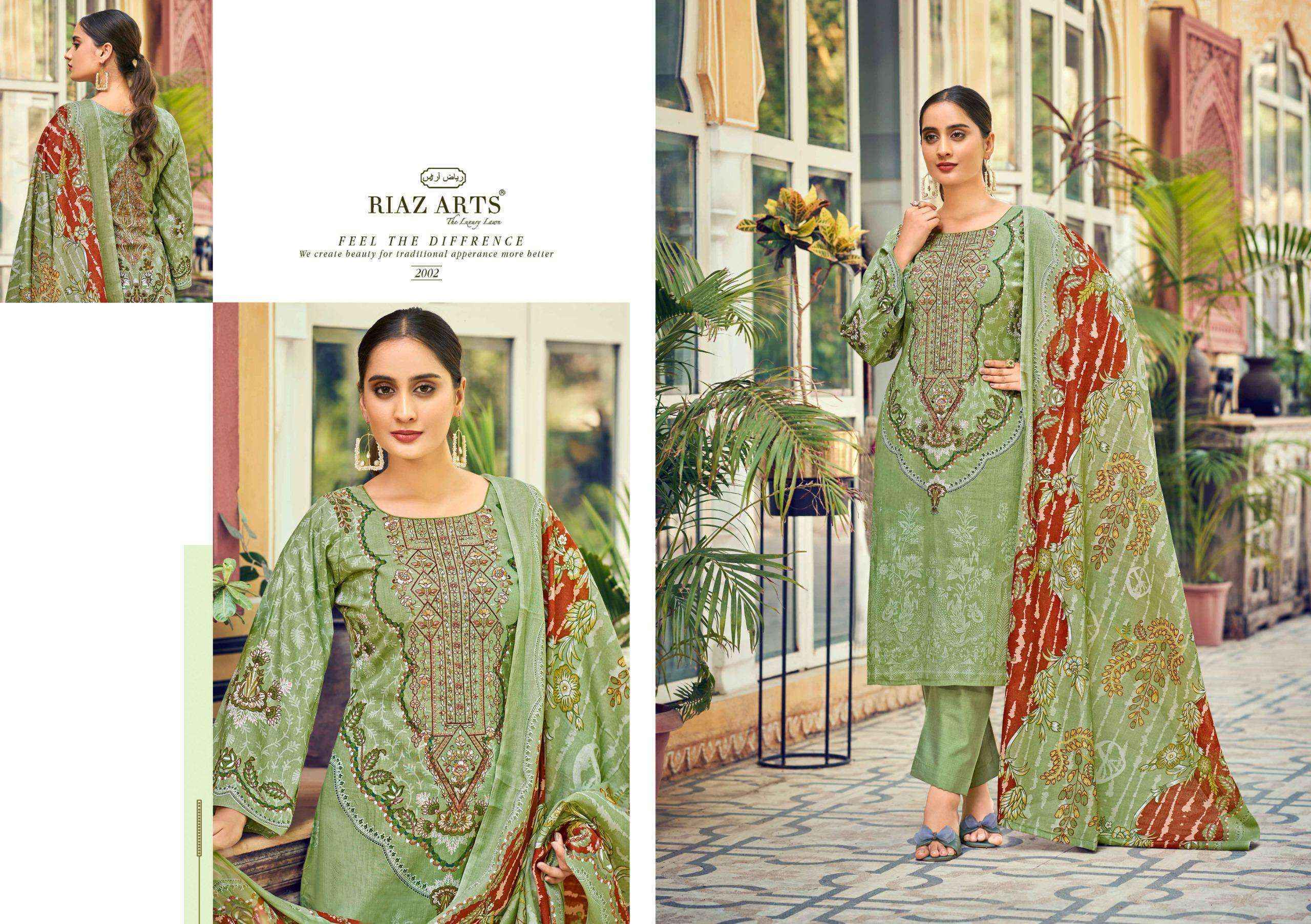 Riaz Arts Naksh Lawn Cotton Salwar Kameez Wholesale Rate ( 6 Pcs Catalog )