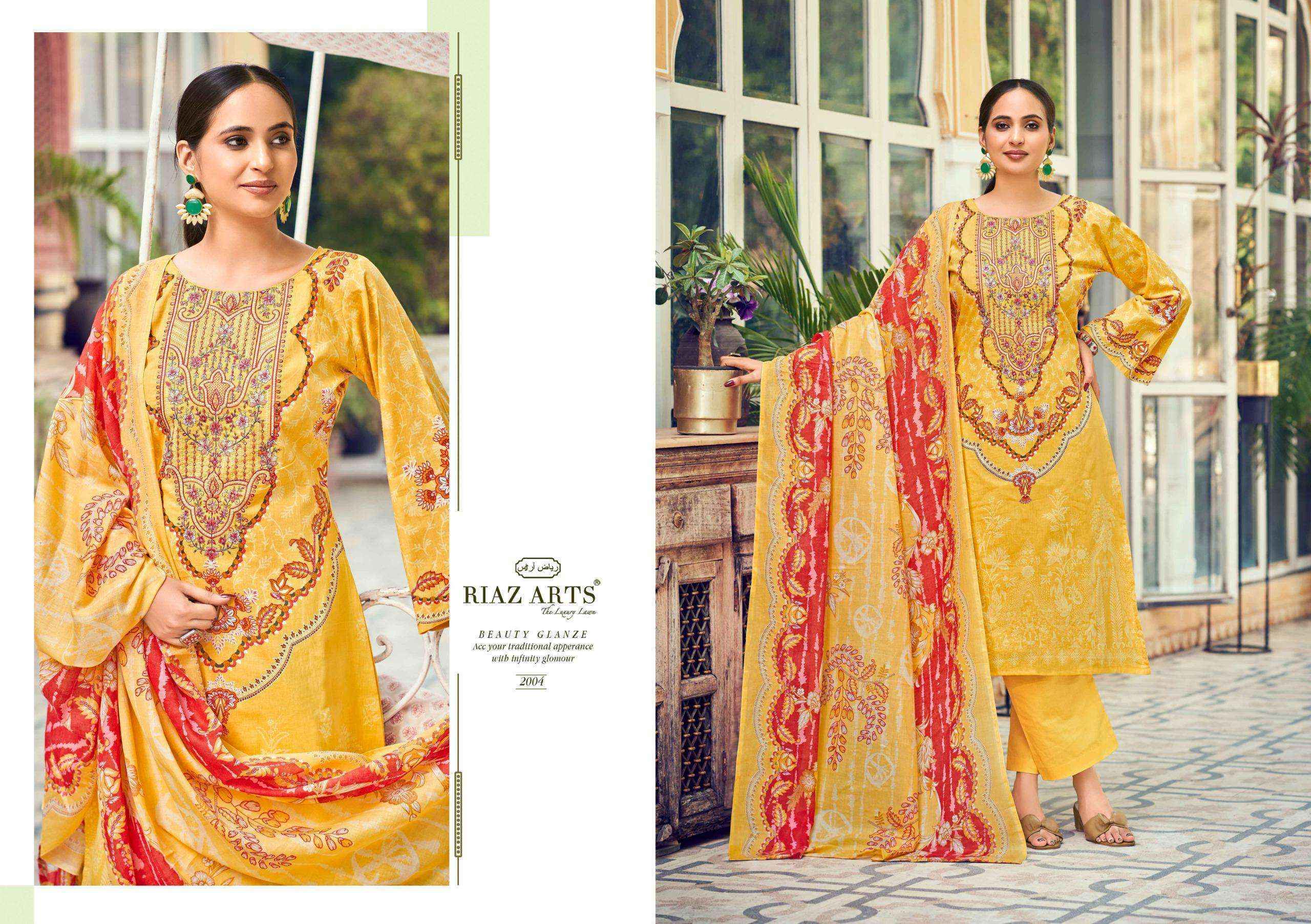 Riaz Arts Naksh Lawn Cotton Salwar Kameez Wholesale Rate ( 6 Pcs Catalog )