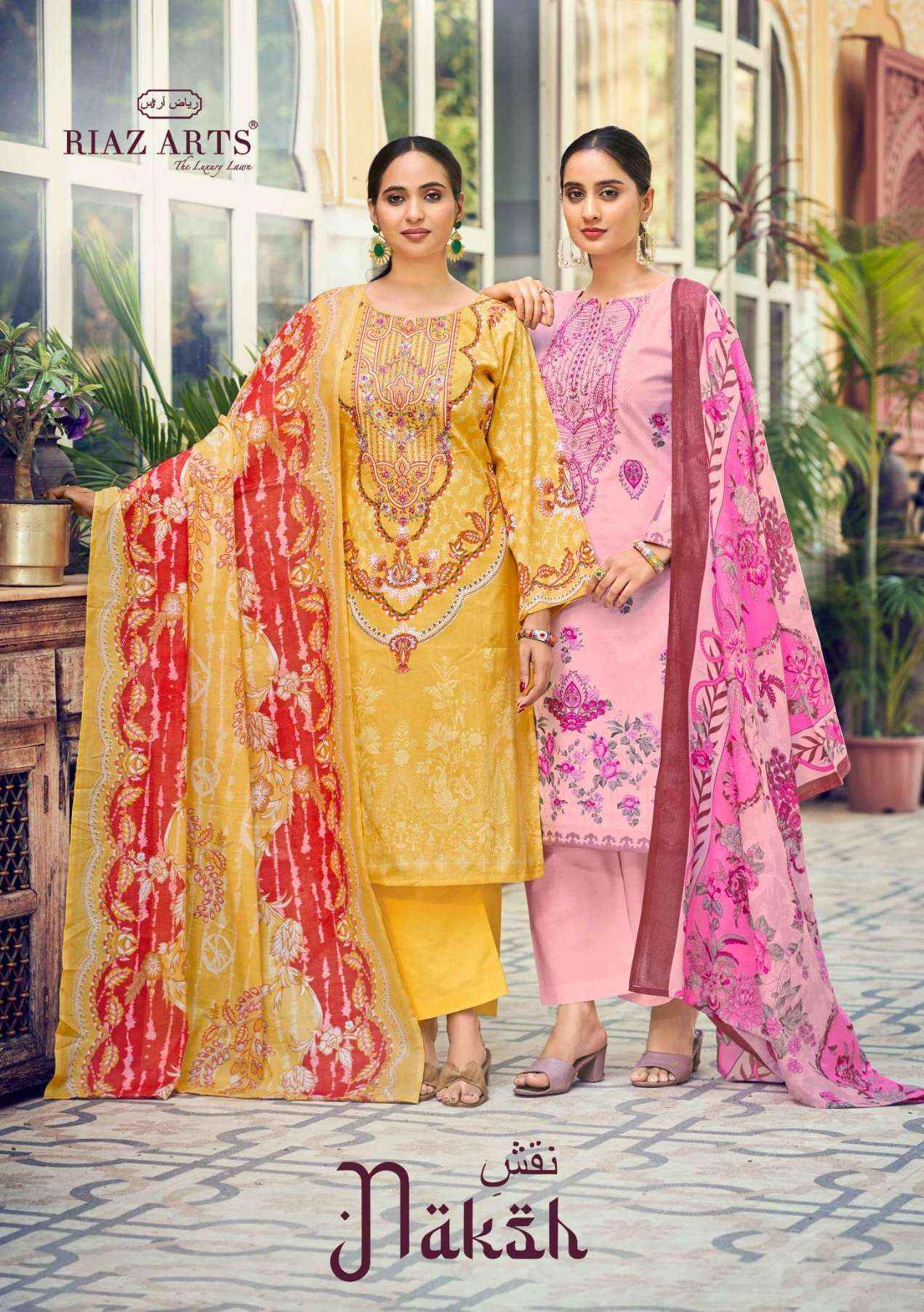 Riaz Arts Naksh Lawn Cotton Salwar Kameez Wholesale Rate ( 6 Pcs Catalog )
