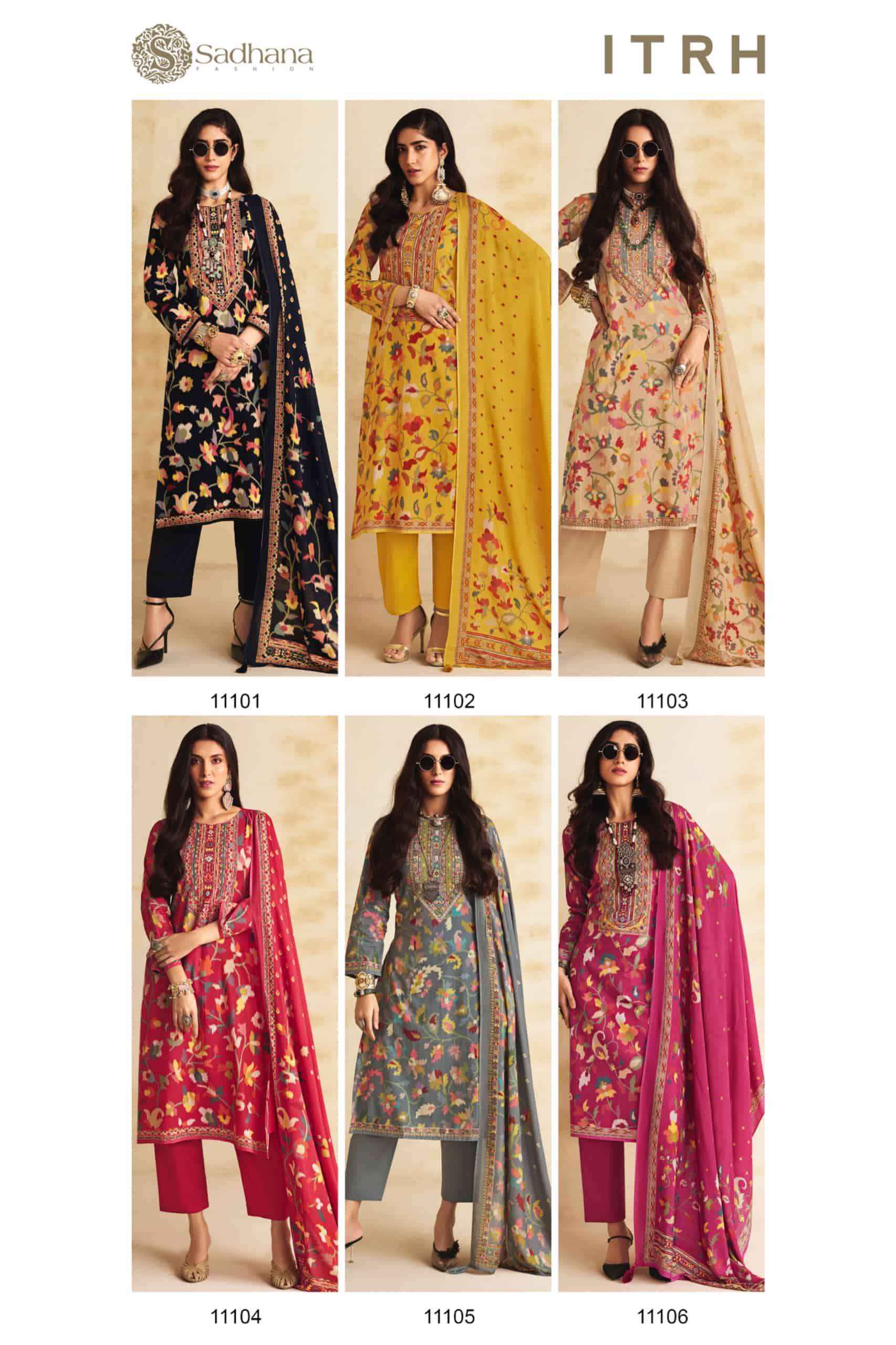 Sadhana Fashion Itrh Fancy Cotton Salwar Kameez Wholesale Rate ( 6 Pcs Catalog )