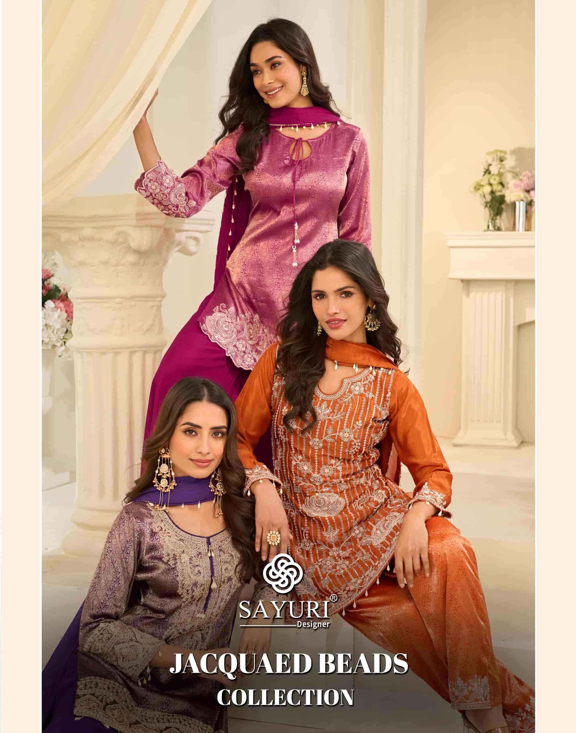 Sayuri Jacquaed Beads Collection Readymade Designer Suit Wholesale Rate ( 9 Pcs Catalog )