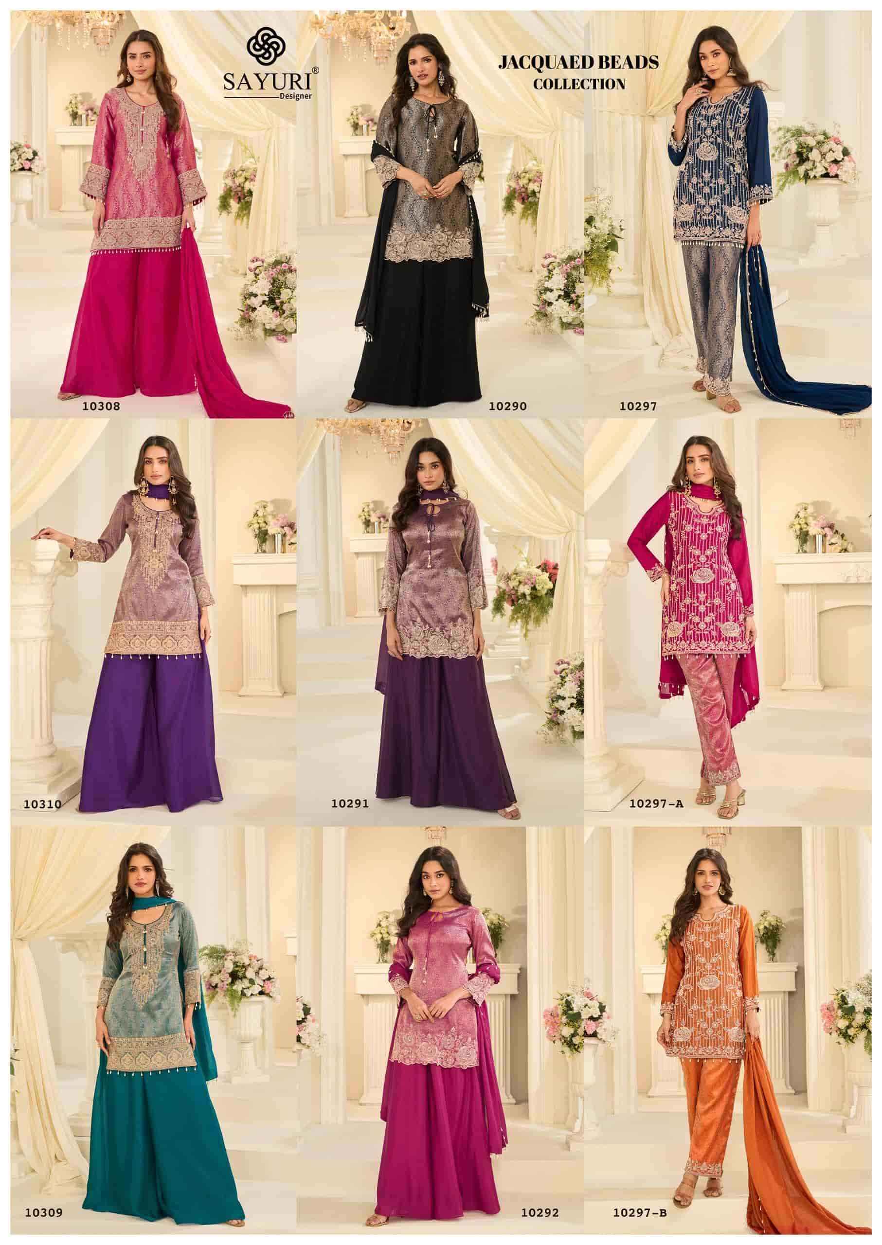 Sayuri Jacquaed Beads Collection Readymade Designer Suit Wholesale Rate ( 9 Pcs Catalog )