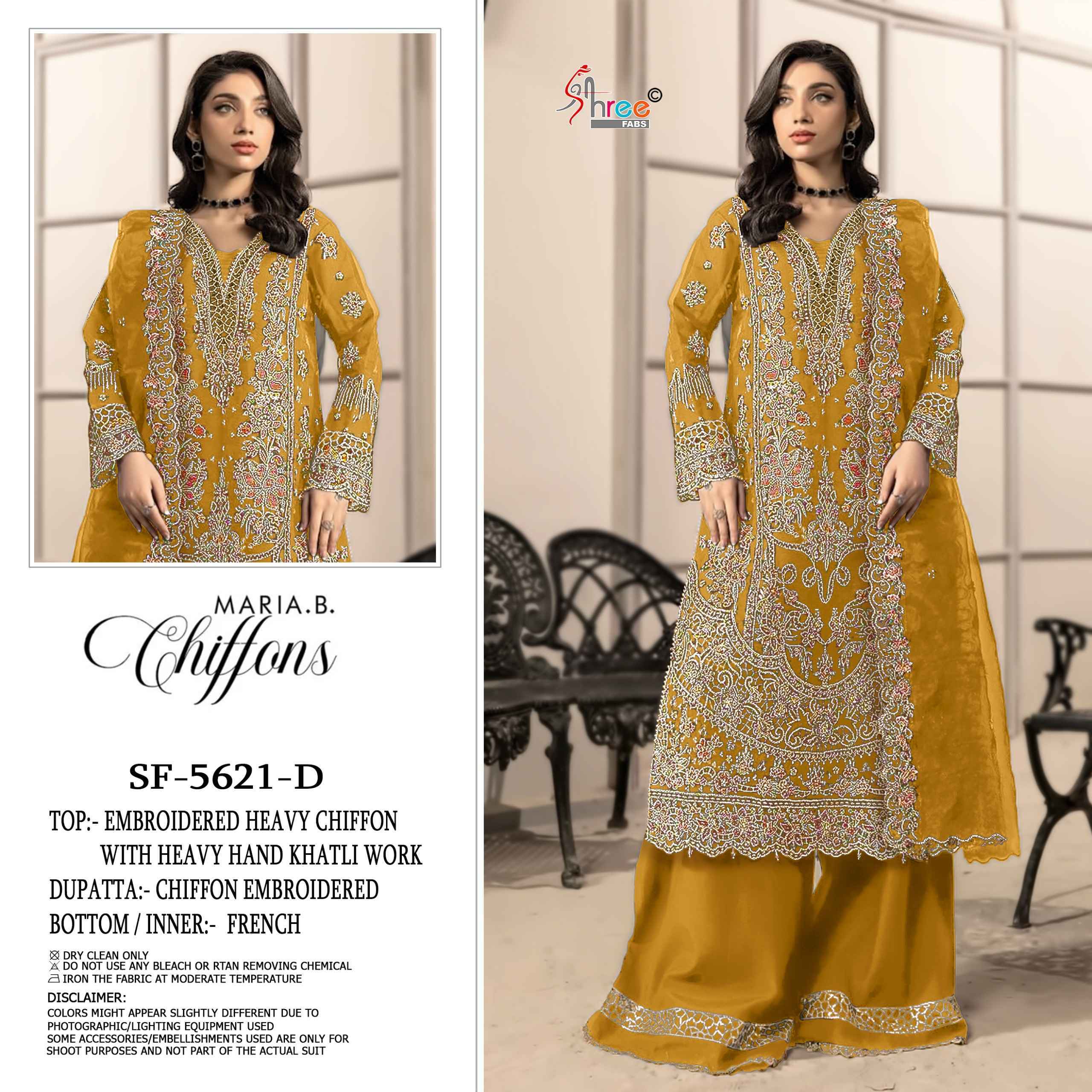 Shree Fabs D No SF 5621 Chiffon Salwar Kameez Wholesale Rate ( 4 Pcs Catalog )