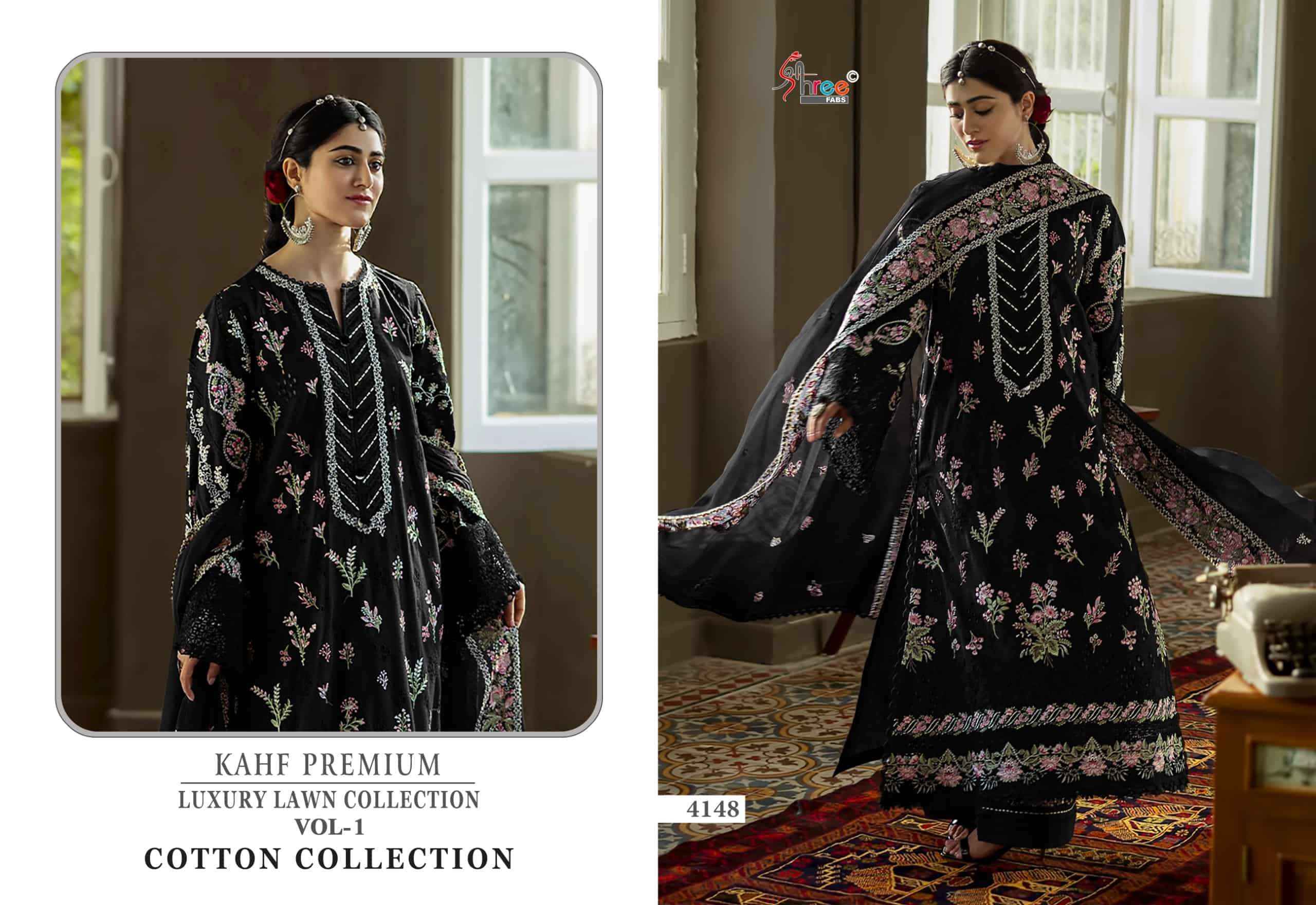 Shree Fabs Kahf Premium Luxury Lawn Collection Vol 1 Cotton Collection Pakistani Suit Wholesale Rate ( 5 Pcs Catalog )