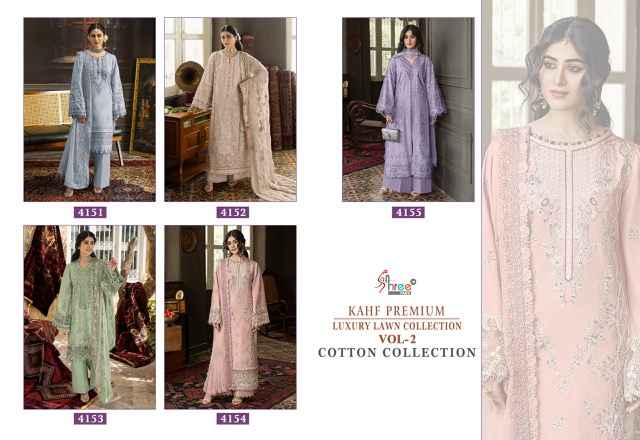 Shree Fabs Kahf Premium Luxury Lawn Collection Vol 2 Cotton Dress Material ( 5 pcs Catalogue )