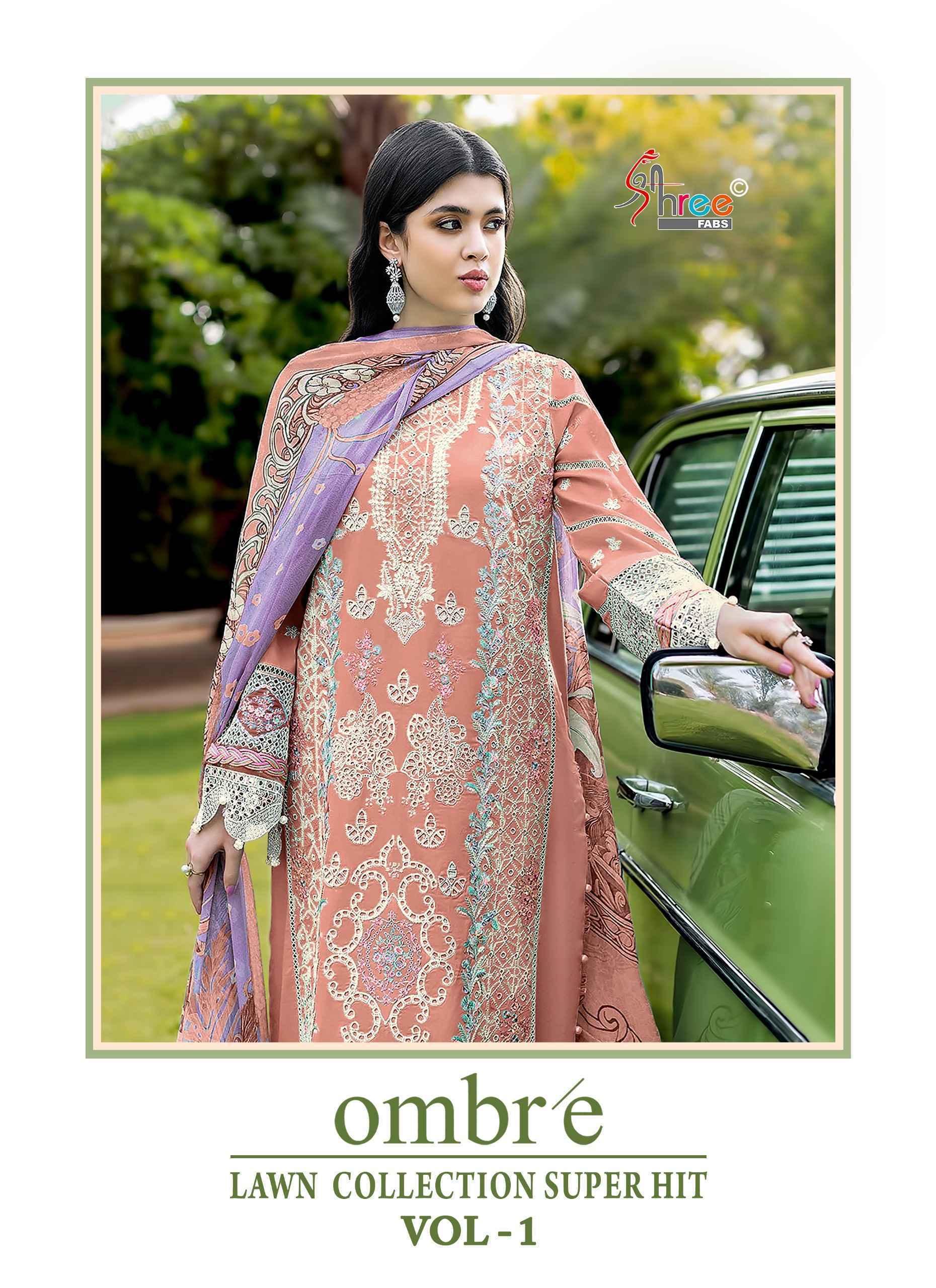 Shree Fabs Ombre Lawn Collection Super Hit Vol 1 Cotton Salwar Kameez Wholesale Rate ( 6 Pcs Catalog )