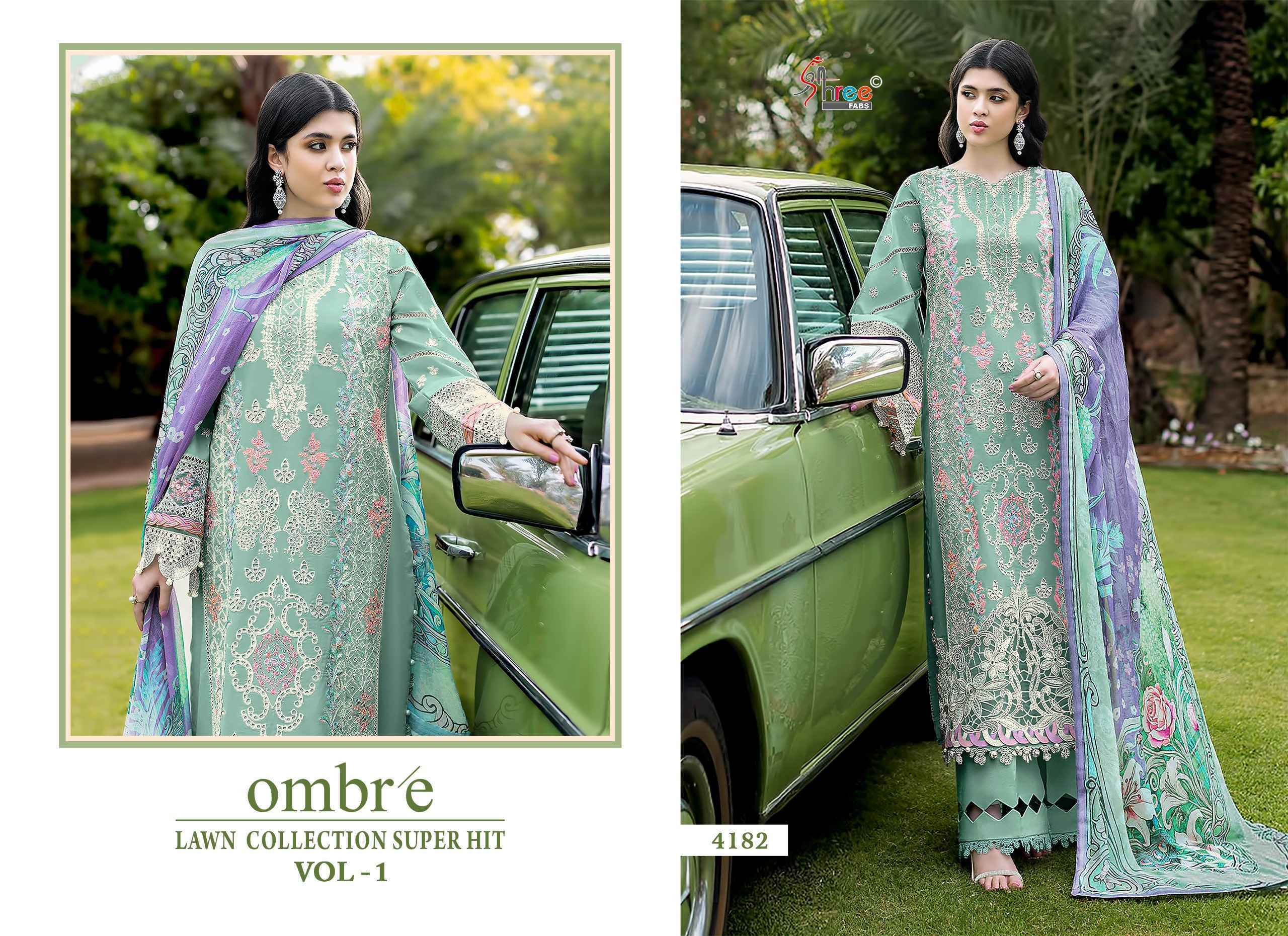 Shree Fabs Ombre Lawn Collection Super Hit Vol 1 Cotton Salwar Kameez Wholesale Rate ( 6 Pcs Catalog )