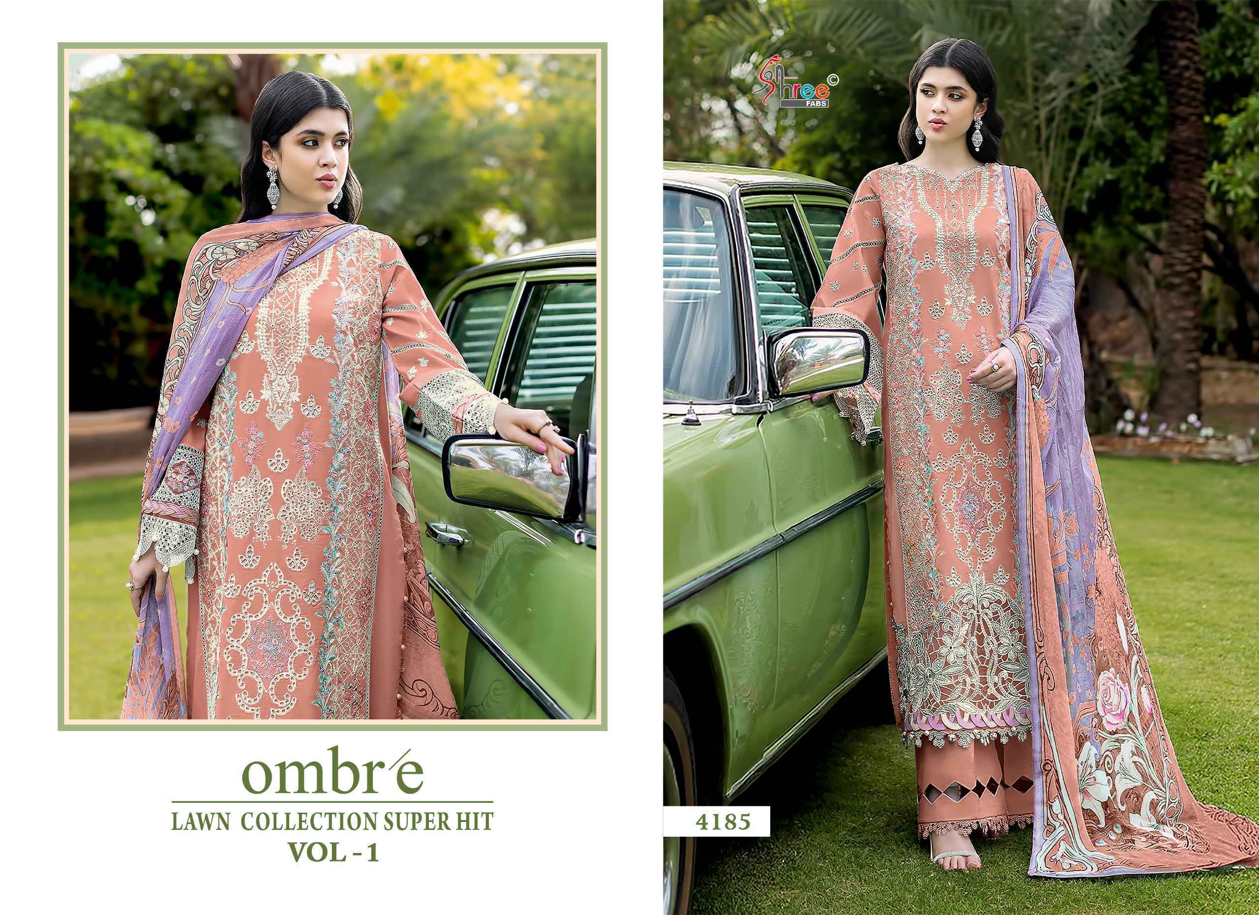 Shree Fabs Ombre Lawn Collection Super Hit Vol 1 Cotton Salwar Kameez Wholesale Rate ( 6 Pcs Catalog )