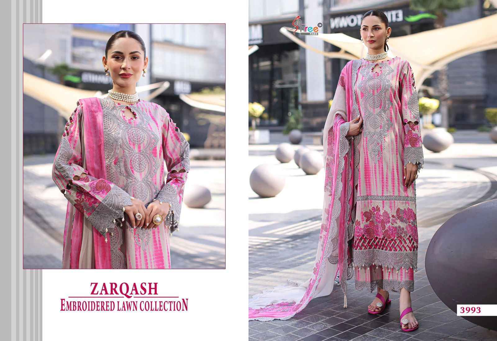 Shree Fabs Zarqash Embroidered Lawn Collection Cotton Dress Material ( 6 pcs Catalogue )