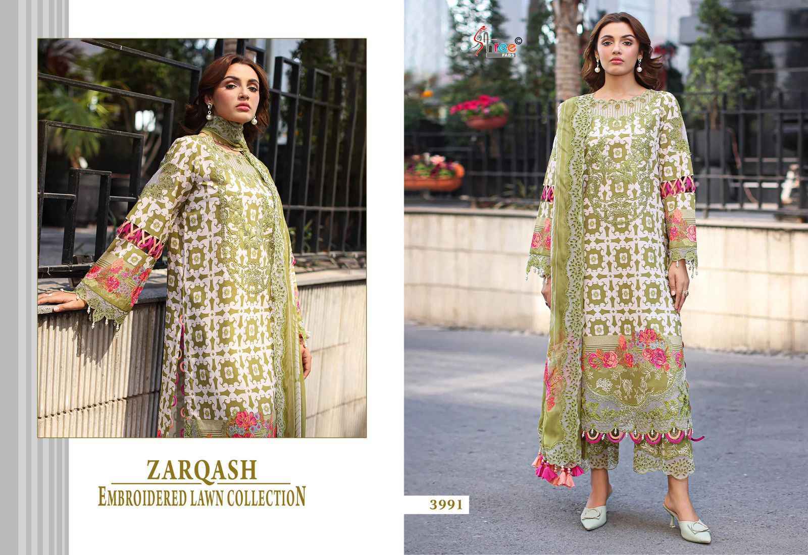 Shree Fabs Zarqash Embroidered Lawn Collection Cotton Dress Material ( 6 pcs Catalogue )