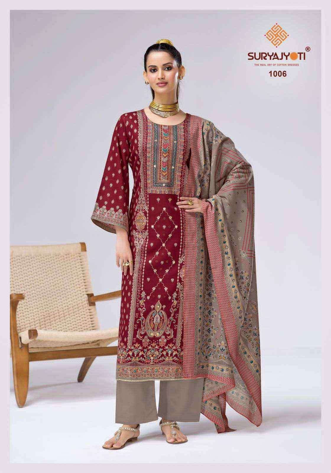 Suryajyoti Charvi Vol 1 Exclusive Jam Satin Salwar Kameez Wholesale Rate ( 6 Pcs Catalog )