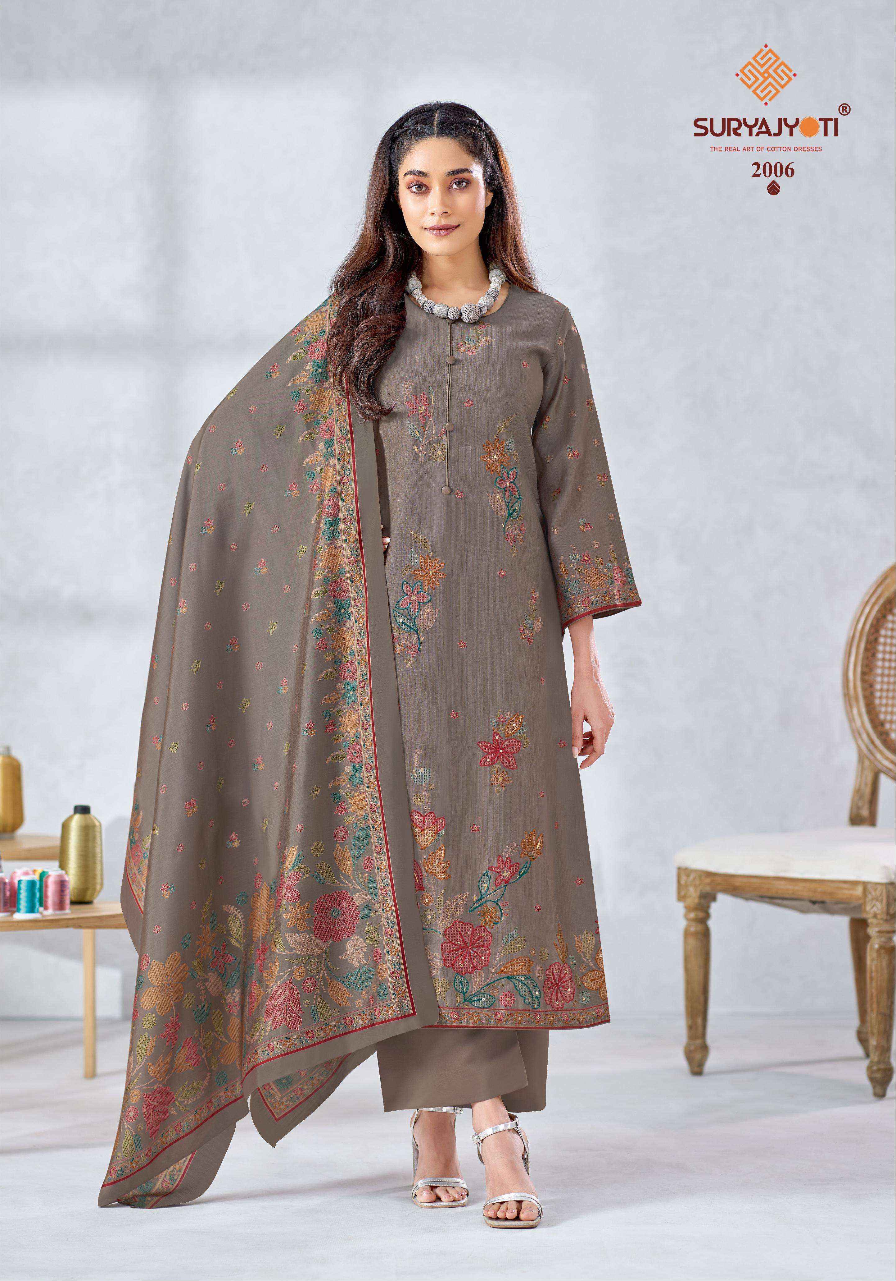 Suryajyoti Chikiri Vol 2 Roman Silk Dress Material Wholesale Price ( 6 Pcs Catalougue )