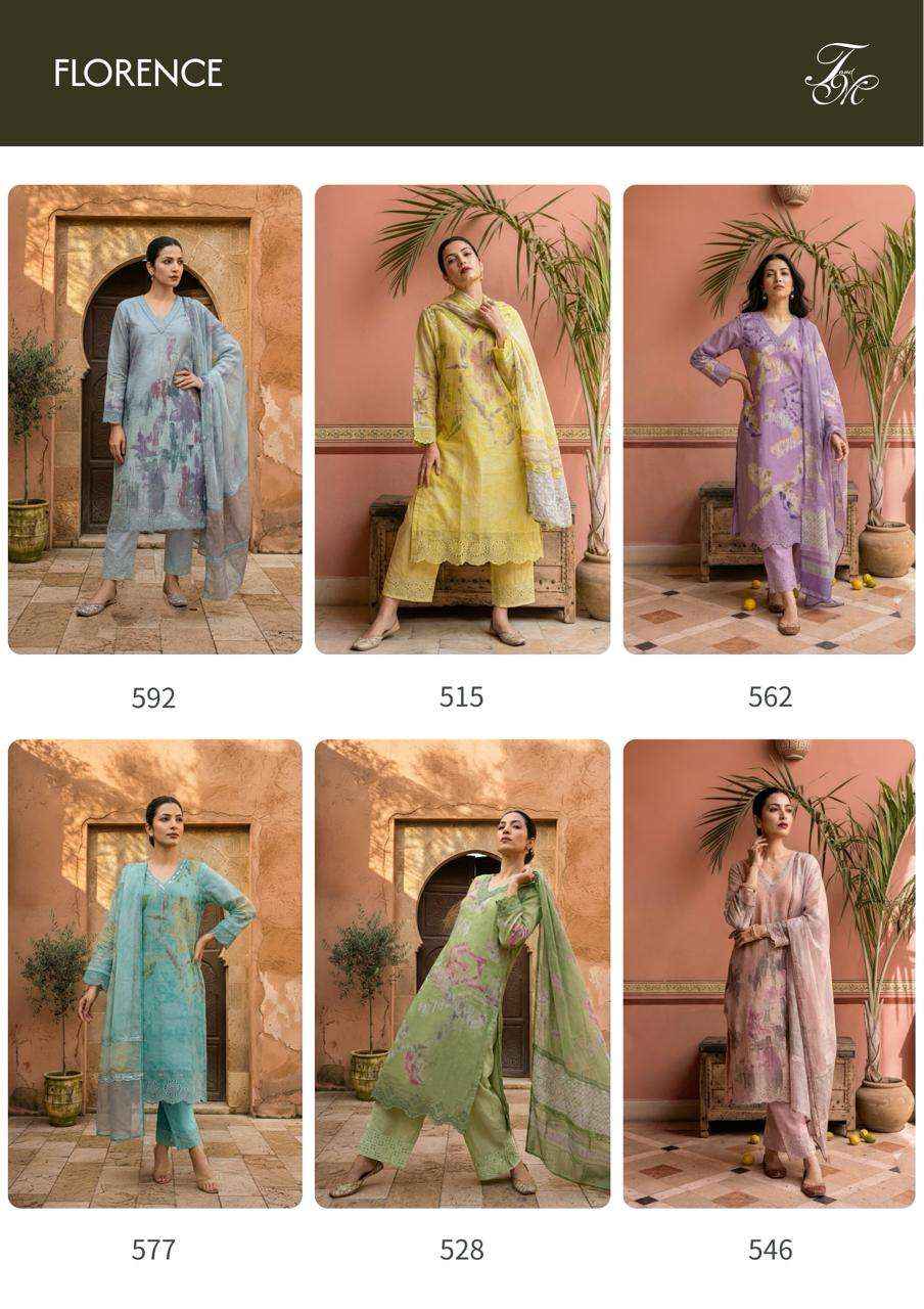 T And M Designer Florence Digital Printed Organdy Salwar Kameez Wholesale Rate ( 6 Pcs Catalog )