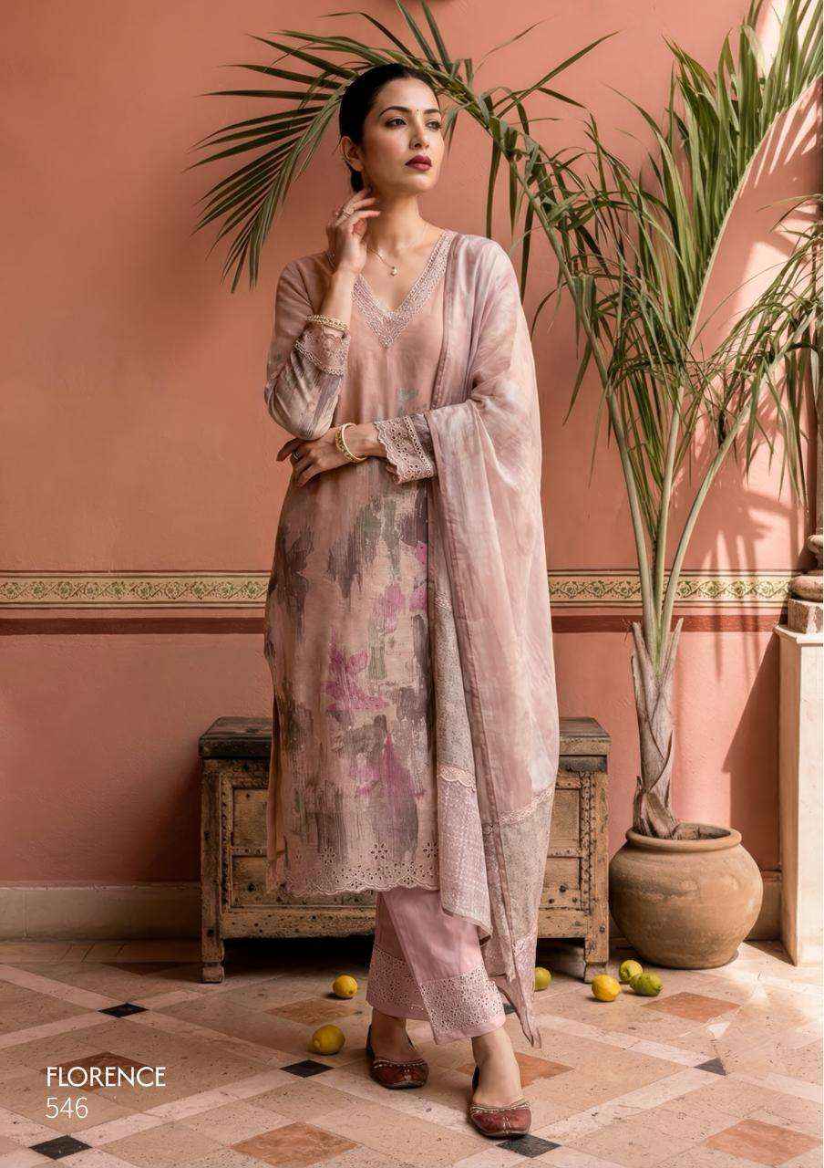 T And M Designer Florence Digital Printed Organdy Salwar Kameez Wholesale Rate ( 6 Pcs Catalog )