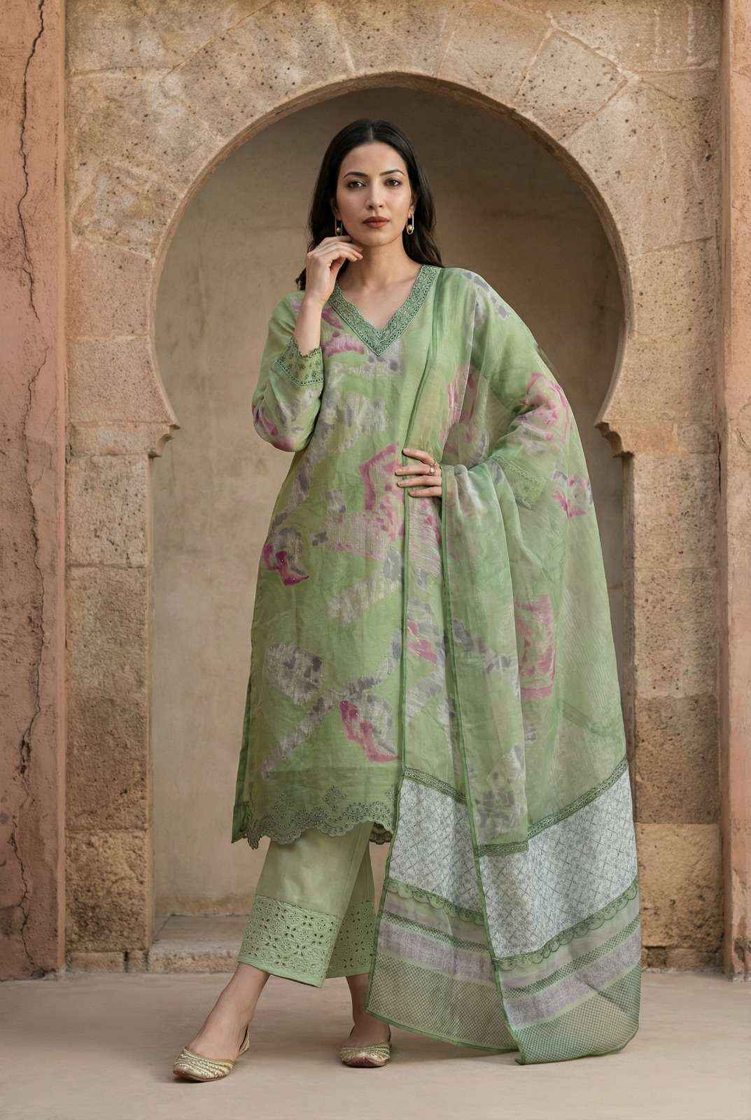 T And M Designer Florence Digital Printed Organdy Salwar Kameez Wholesale Rate ( 6 Pcs Catalog )