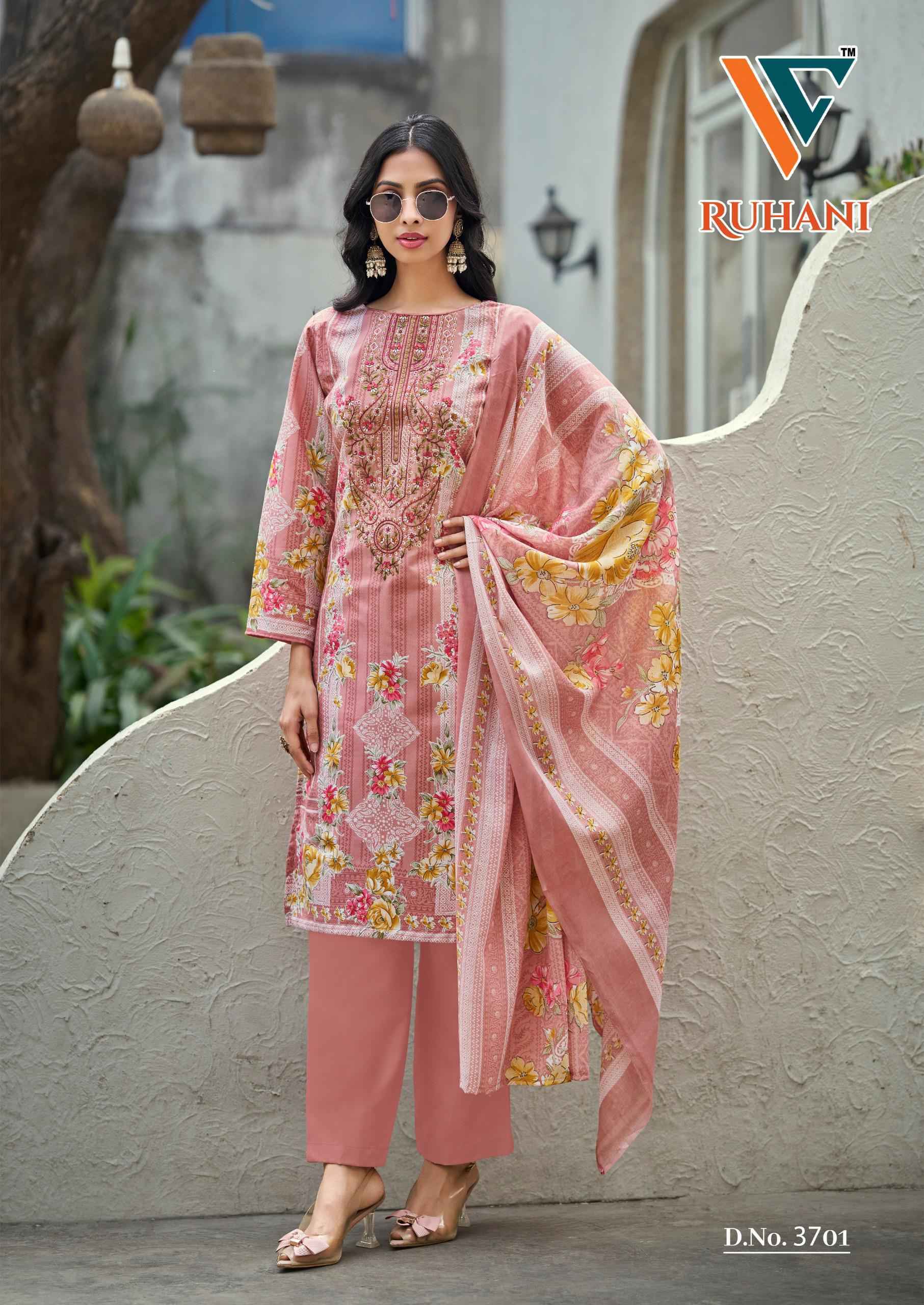 Vandana Creation Ruhani Vol 37 Cotton Salwar Kameez Wholesale Rate (  8 Pcs Catalog )