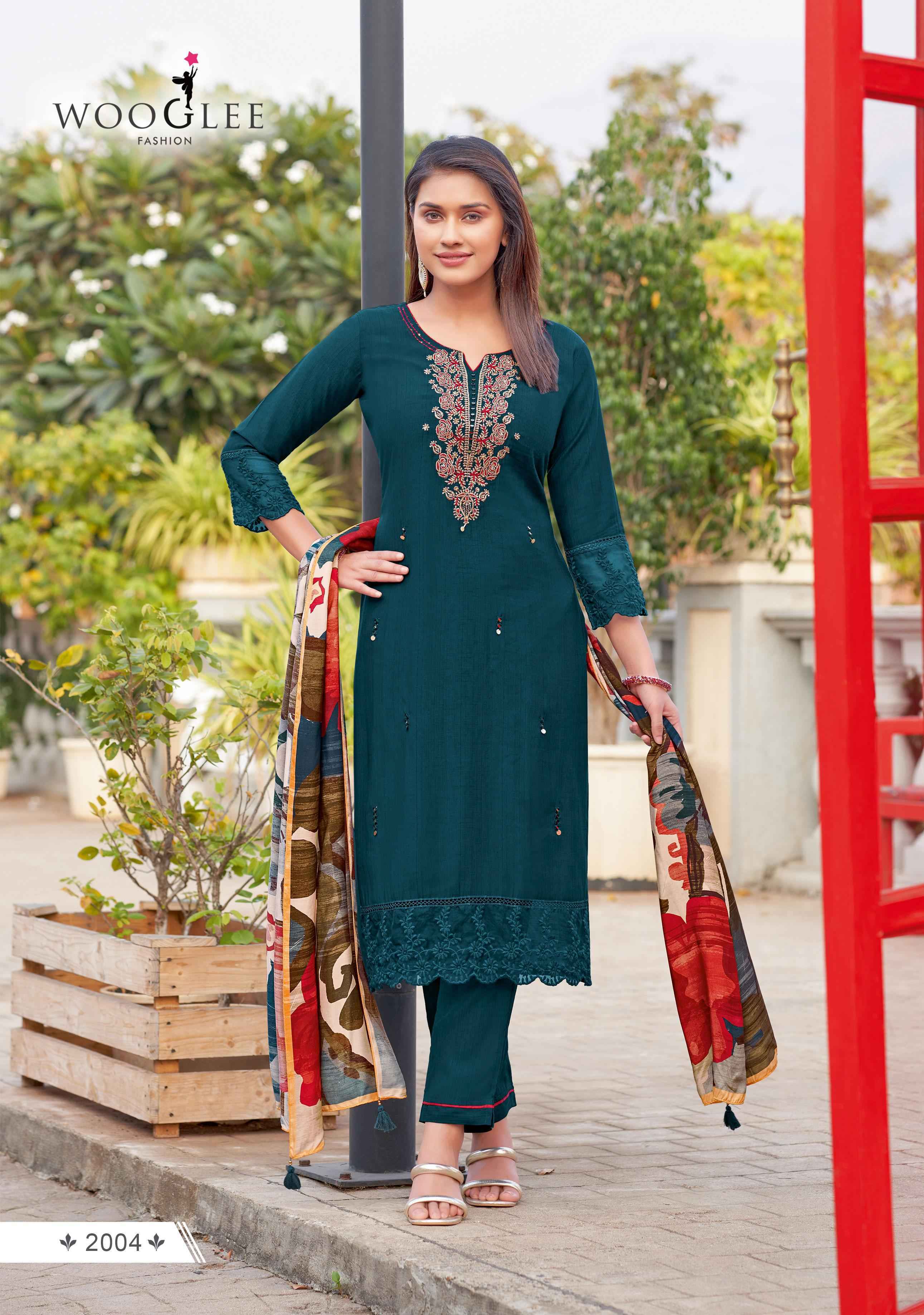 Wooglee Ehsaas Viscose Kurti Combo Ste Wholesale Rate ( 6 Pcs Catalog )