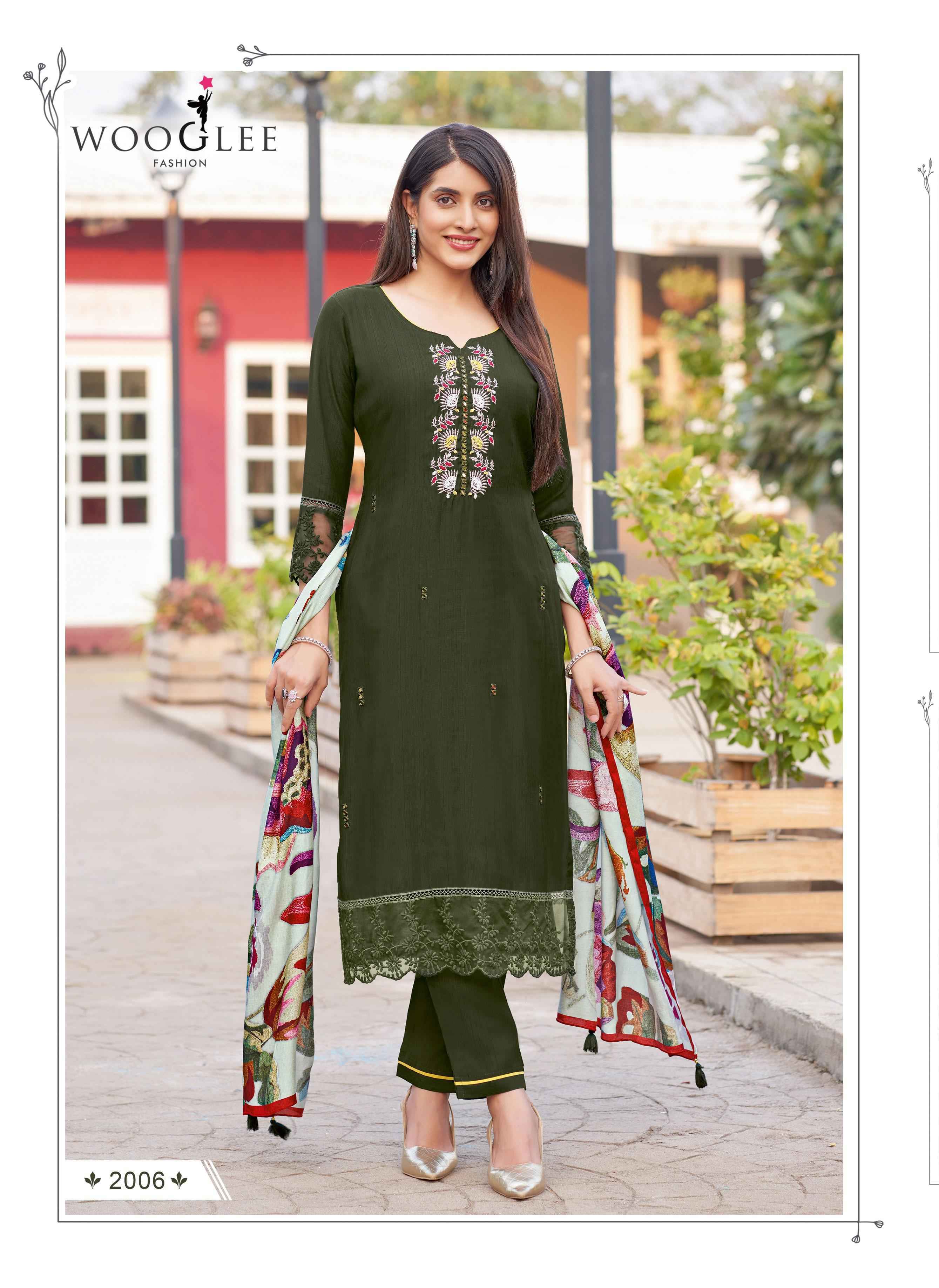 Wooglee Ehsaas Viscose Kurti Combo Ste Wholesale Rate ( 6 Pcs Catalog )