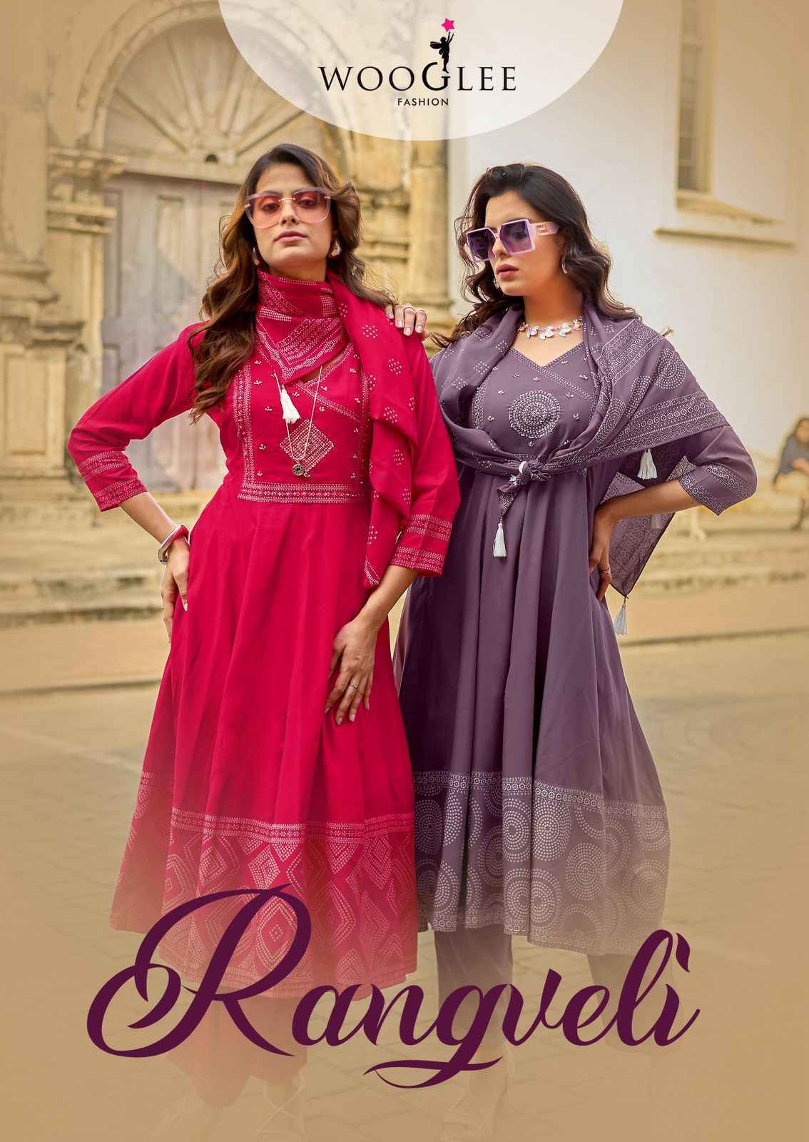 Wooglee Rangveli Rayon Kurti Combo Set Wholesale Rate ( 4 Pcs Catalog )