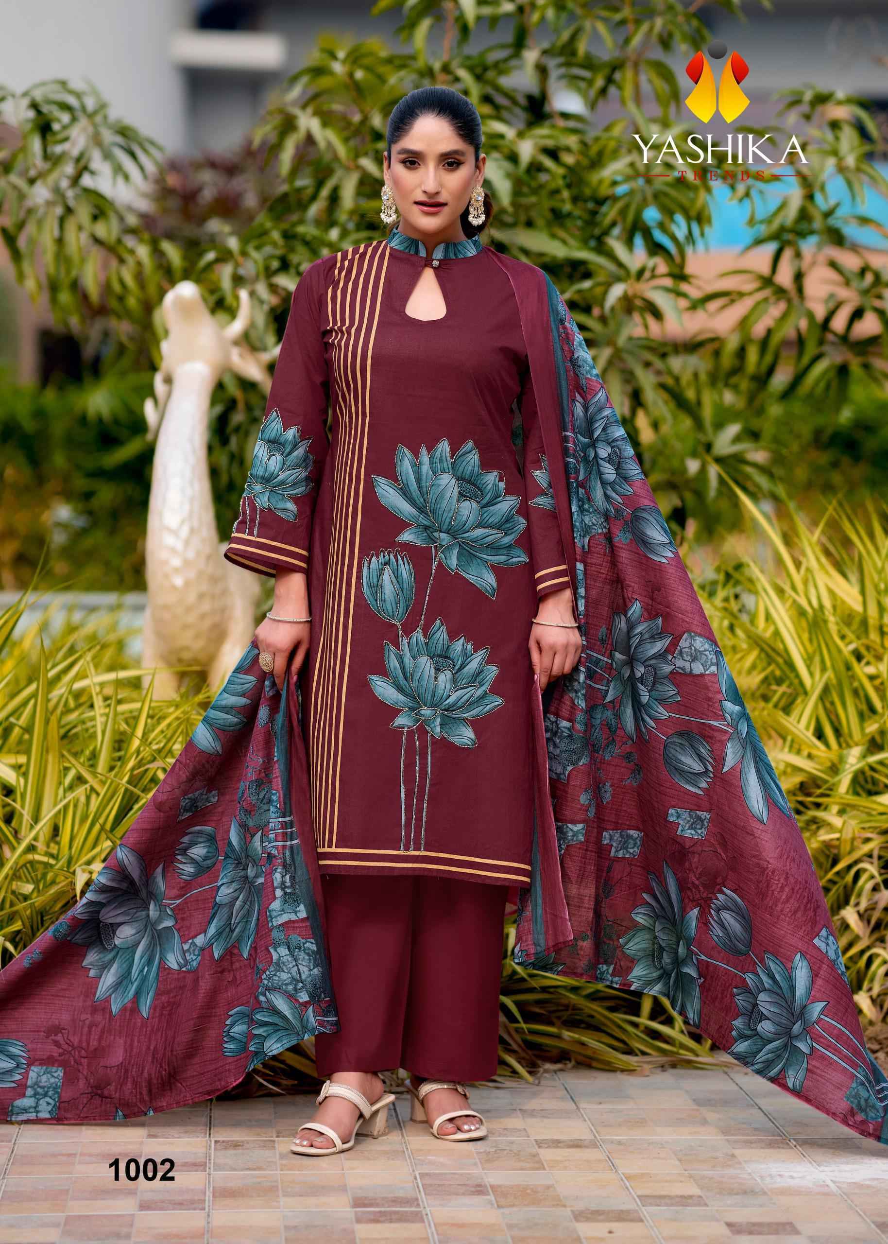 Yashika Trends Mayisha Cotton Salwar Kameez Wholesale Rate ( 5 Pcs Catalog )