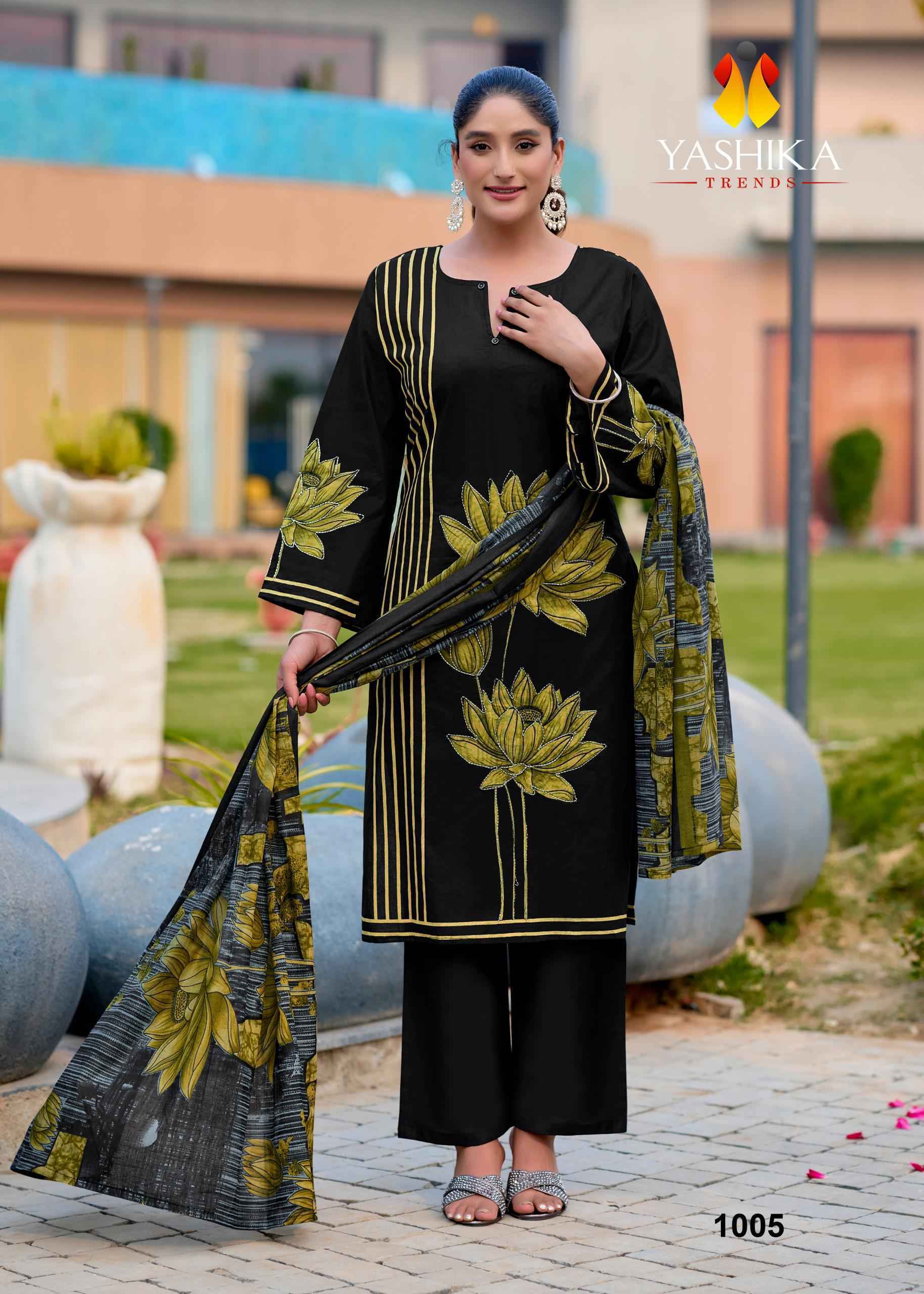 Yashika Trends Mayisha Cotton Salwar Kameez Wholesale Rate ( 5 Pcs Catalog )