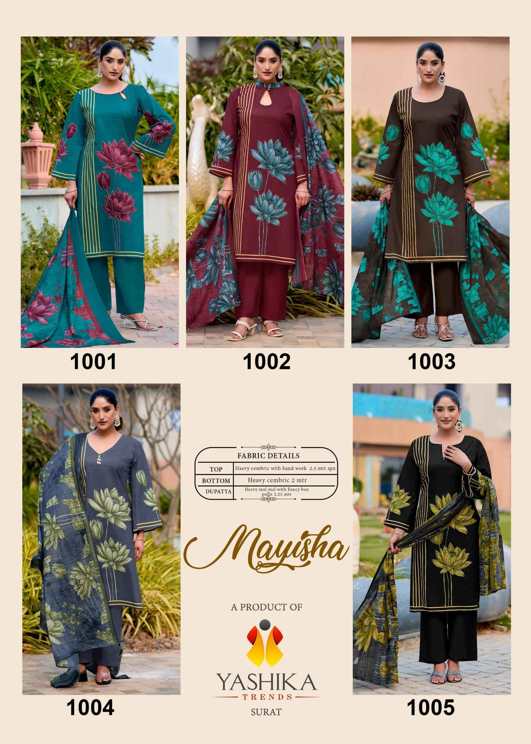 Yashika Trends Mayisha Cotton Salwar Kameez Wholesale Rate ( 5 Pcs Catalog )