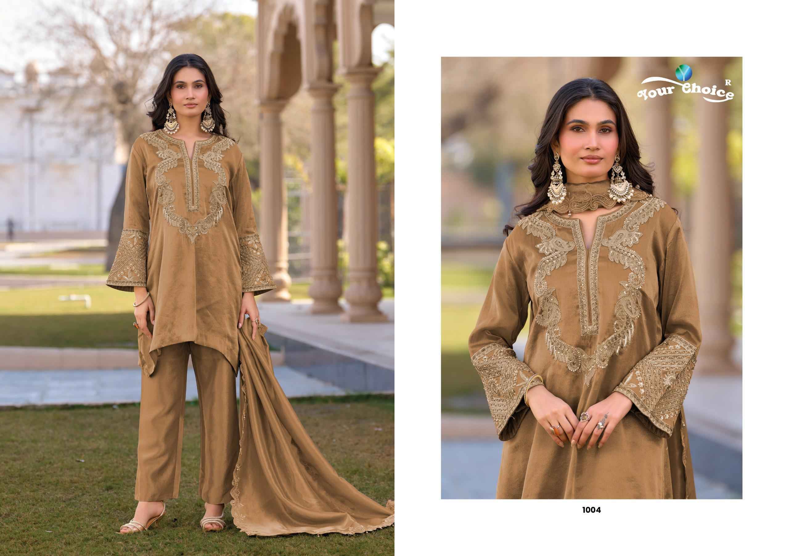Your Choice Gucci Readymade Hiraniya Silk Dress Wholesale Rate ( 4 Pcs Catalog )