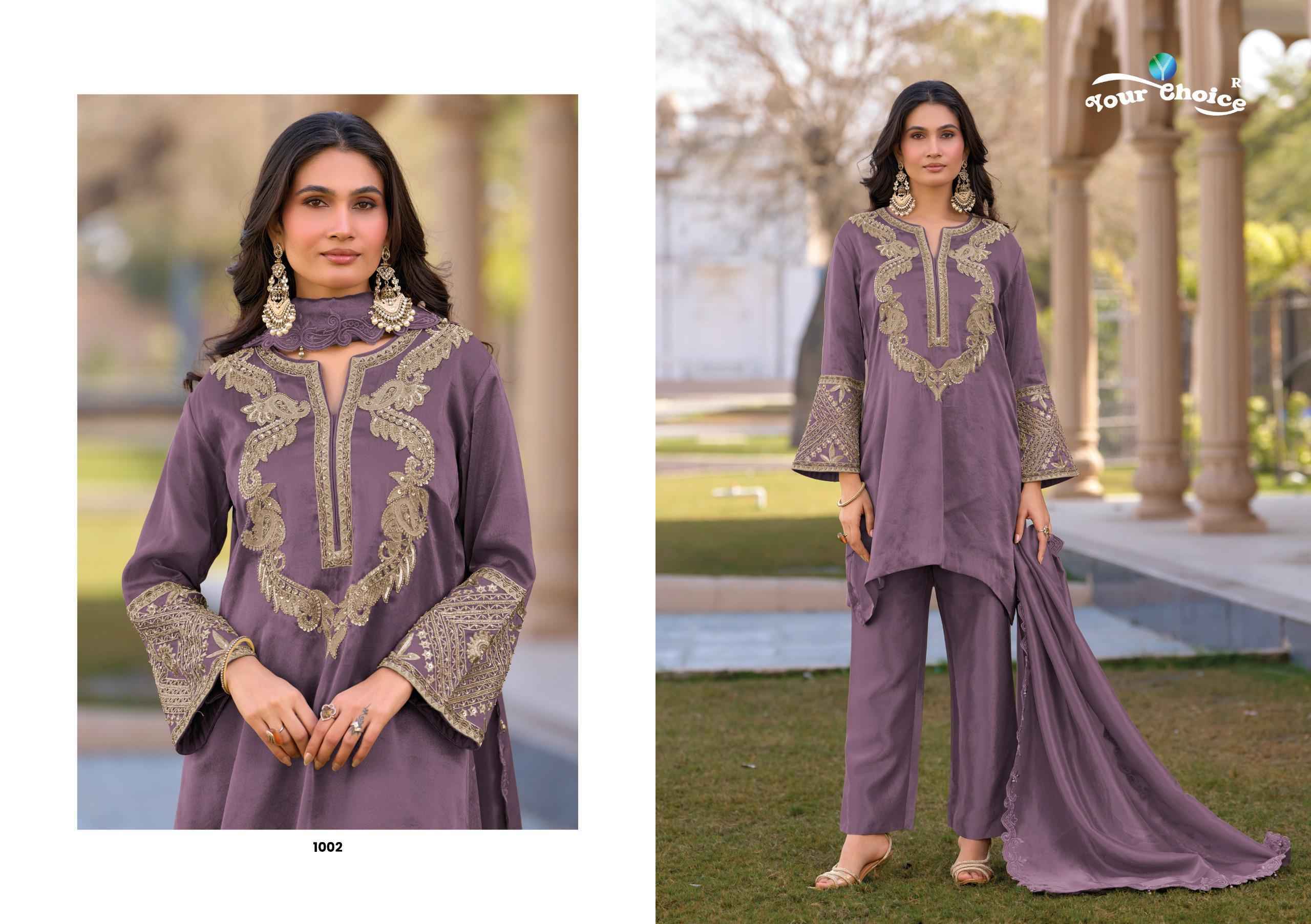 Your Choice Gucci Readymade Hiraniya Silk Dress Wholesale Rate ( 4 Pcs Catalog )