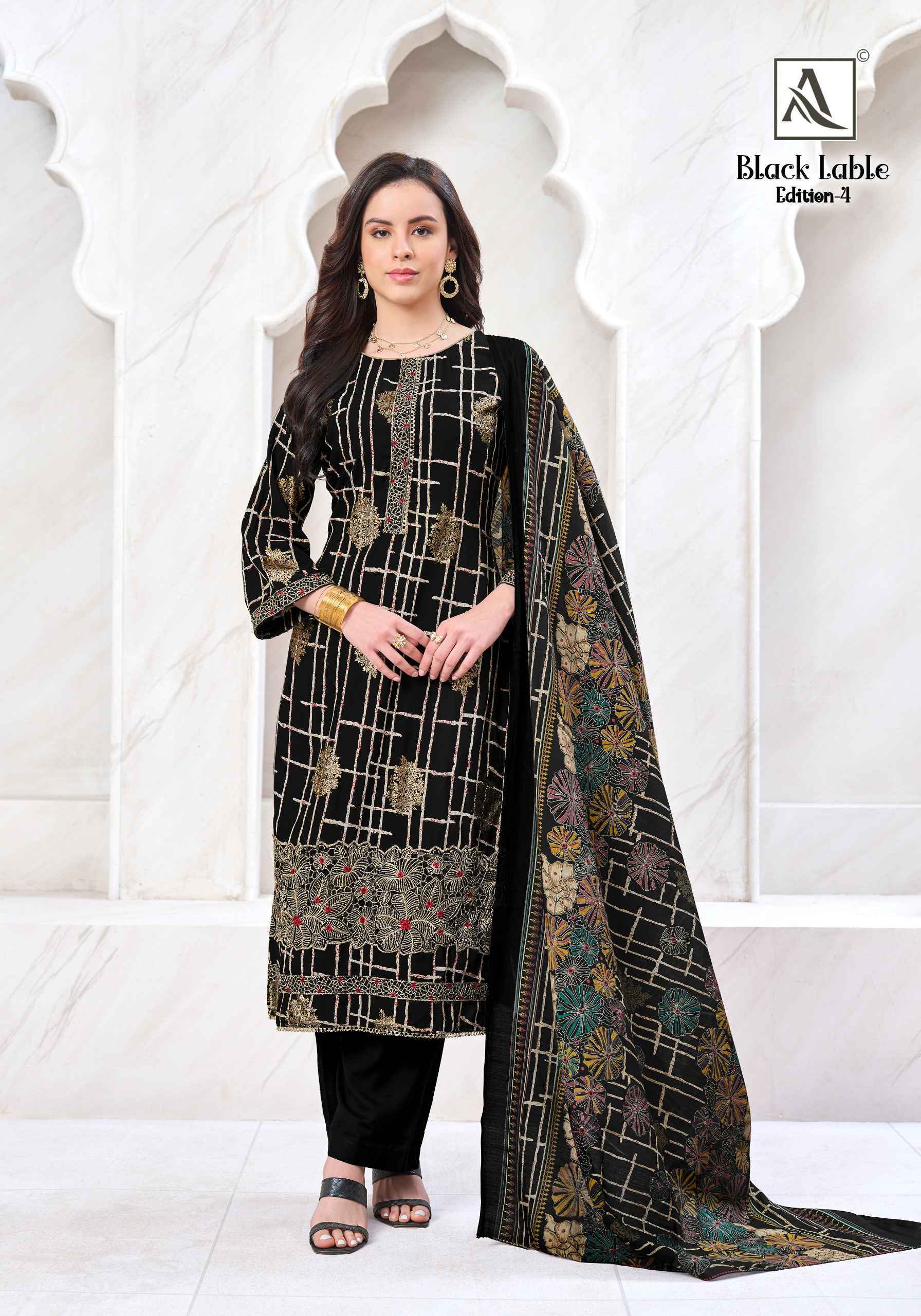 Alok Black Lable Edition 4 Rayon Dress Material Wholesale Price ( 6 pcs Catalogue )