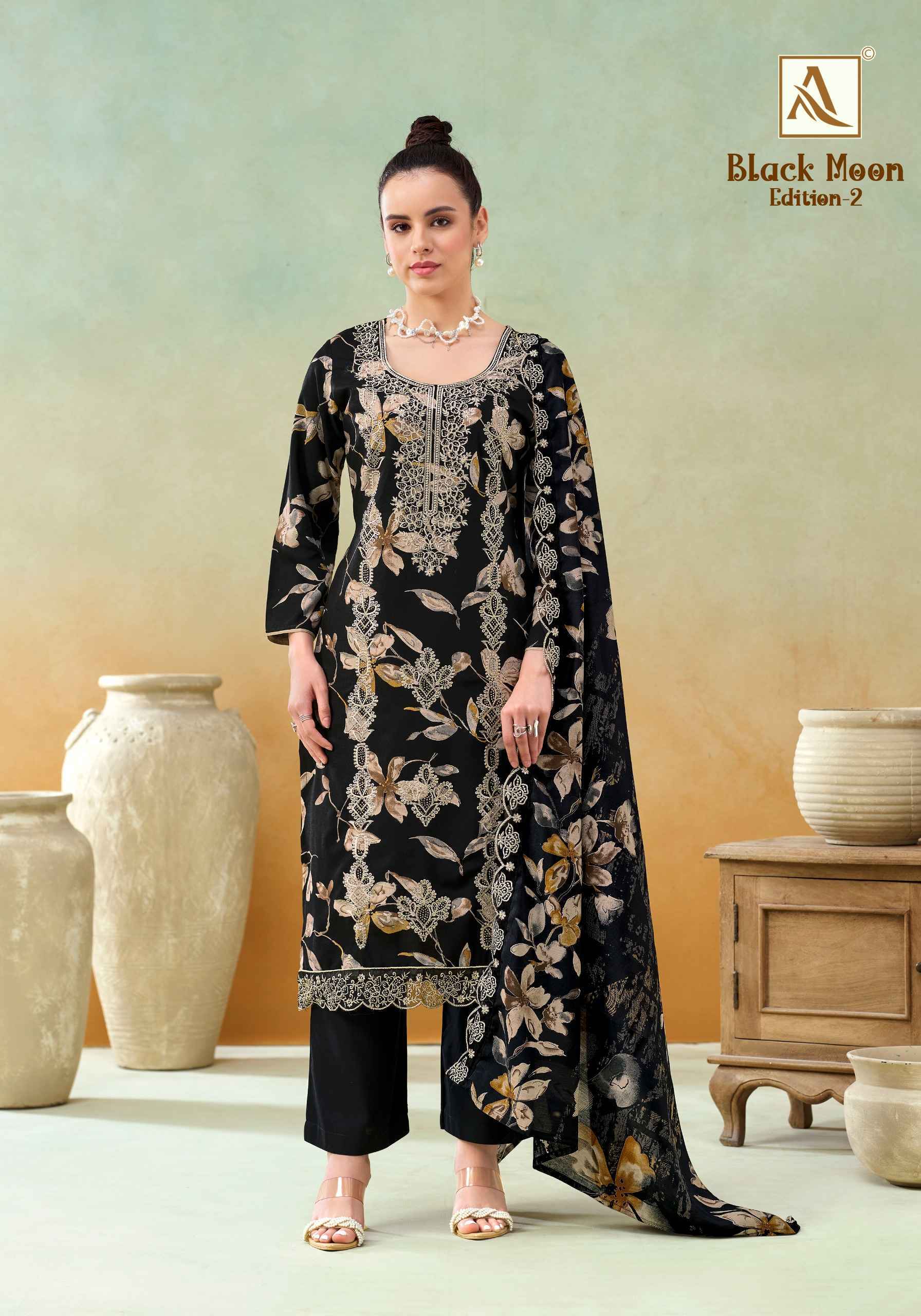 Alok Black Moon Edition 2 Viscose Reyon Salwar Kameez Wholesale Rate ( 6 Pcs Catalog )