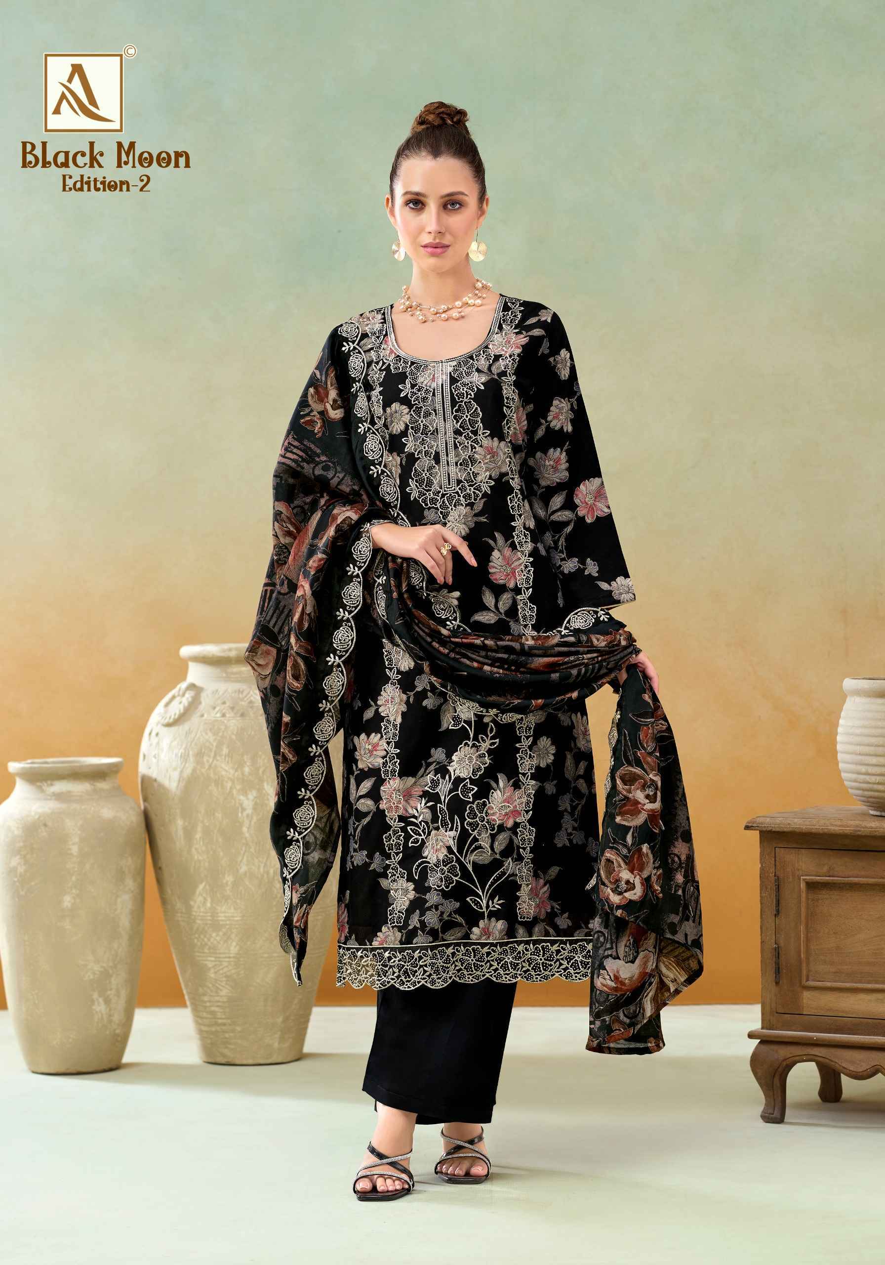 Alok Black Moon Edition 2 Viscose Reyon Salwar Kameez Wholesale Rate ( 6 Pcs Catalog )