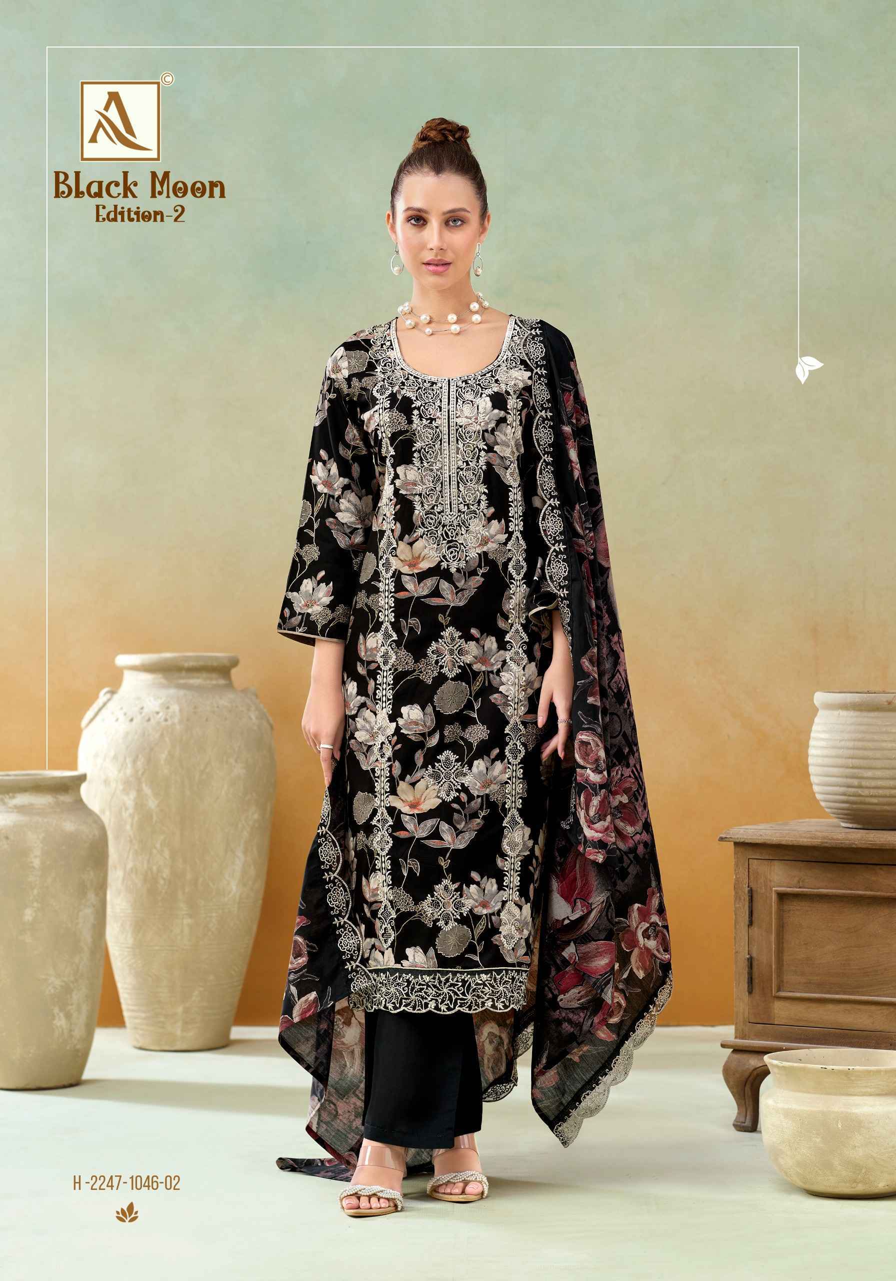 Alok Black Moon Edition 2 Viscose Reyon Salwar Kameez Wholesale Rate ( 6 Pcs Catalog )