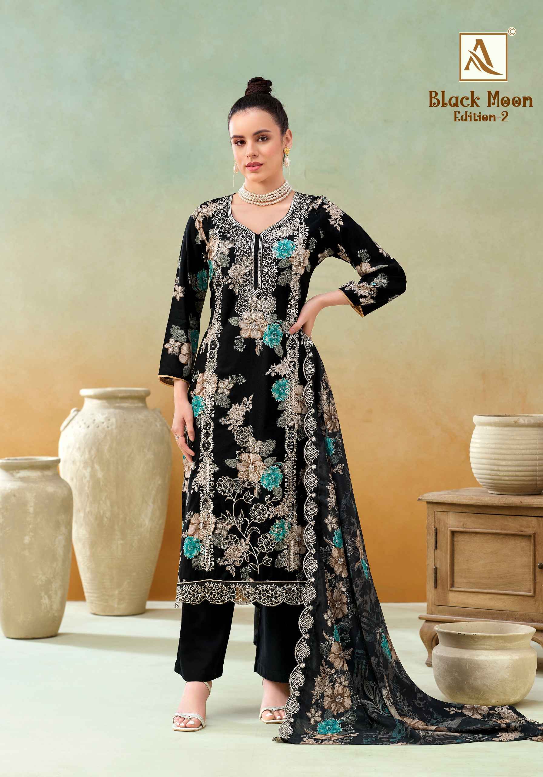 Alok Black Moon Edition 2 Viscose Reyon Salwar Kameez Wholesale Rate ( 6 Pcs Catalog )