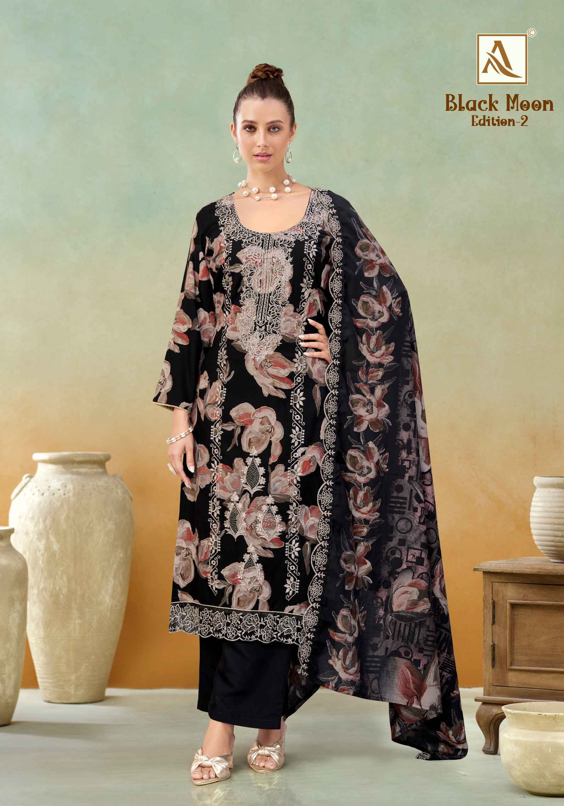 Alok Black Moon Edition 2 Viscose Reyon Salwar Kameez Wholesale Rate ( 6 Pcs Catalog )