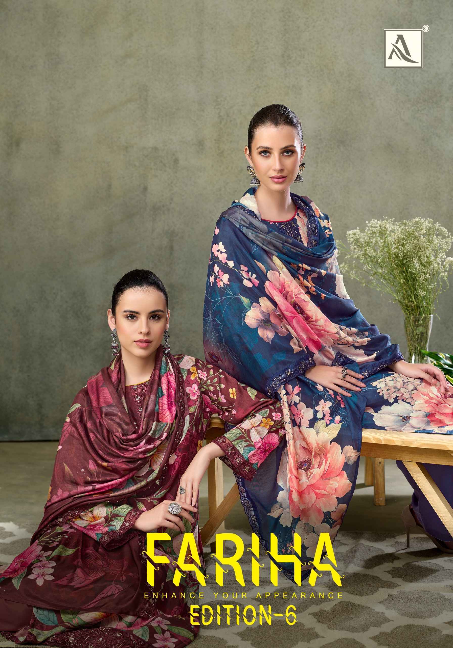 Alok Fariha Edition 6 Muslin Salwar Kameez Wholesale Rate ( 8 Pcs Catalog )