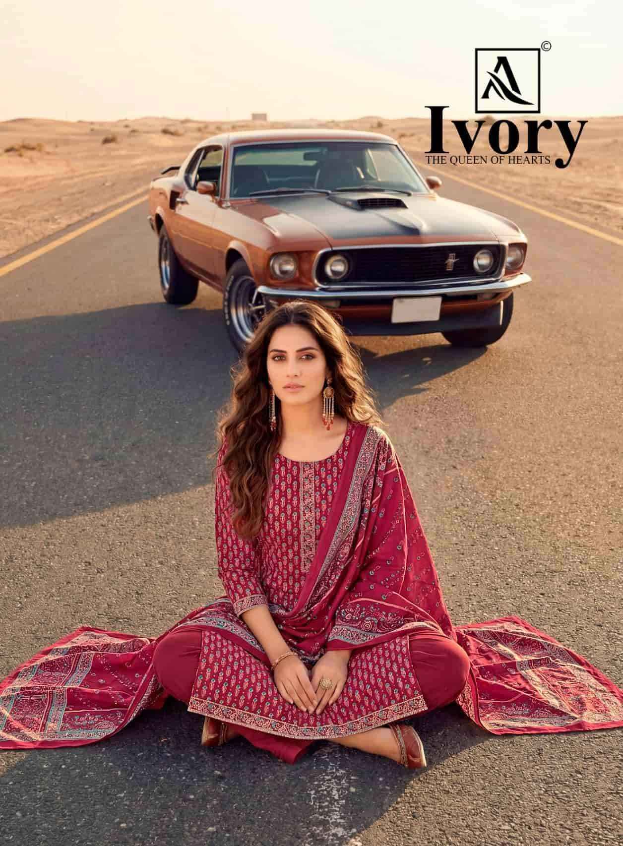 Alok Suit Ivory Fancy Ladies Salwar Kameez Wholesale Rate ( 6 Pcs Catalog )