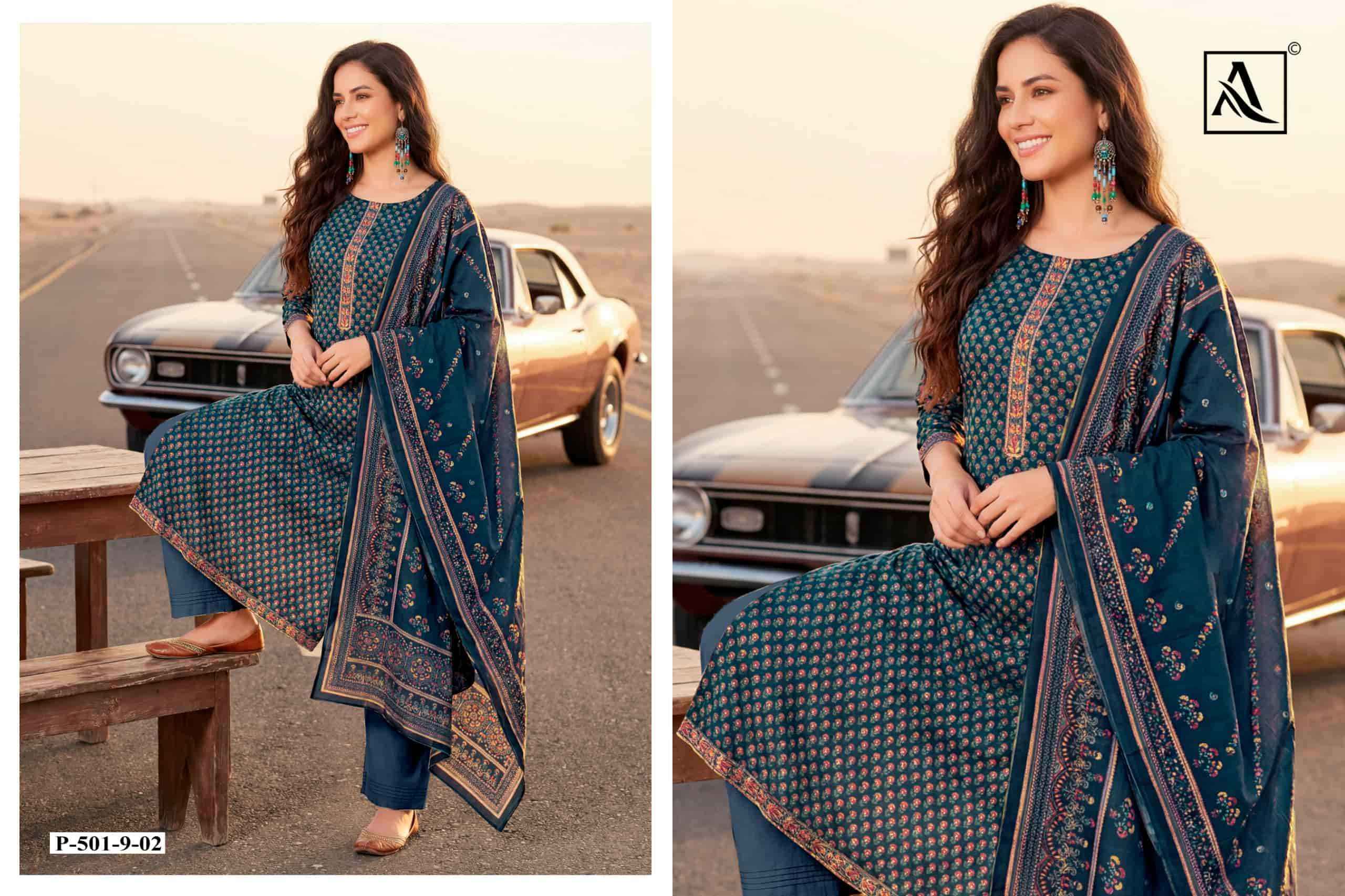 Alok Suit Ivory Fancy Ladies Salwar Kameez Wholesale Rate ( 6 Pcs Catalog )